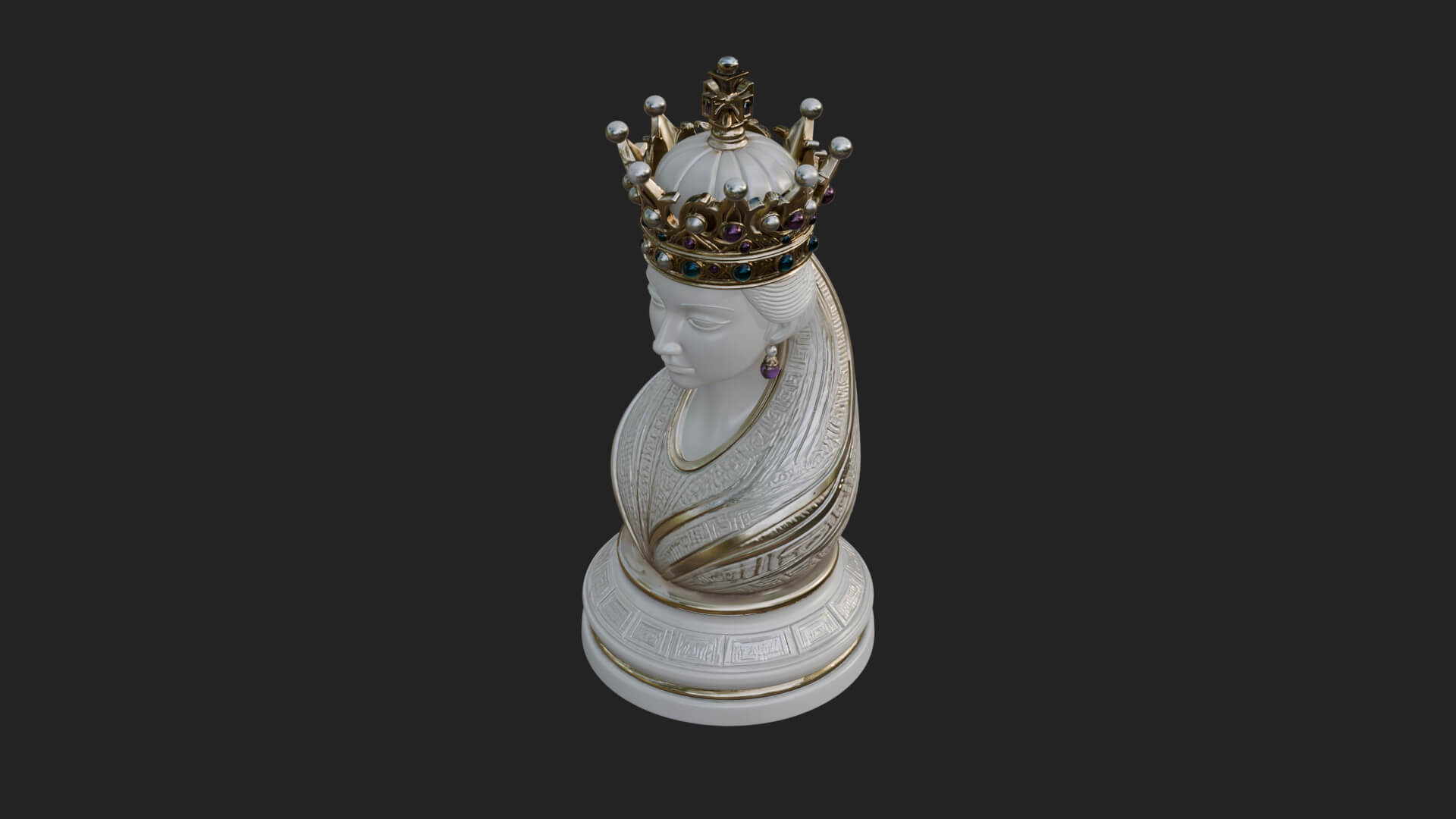 Ornate Chess Piece Statue Design 150 3D Print Model 3D Model