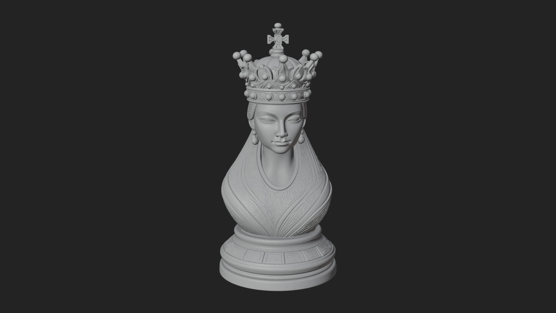 Ornate Chess Piece Statue Design 150 3D Print Model 3D Model