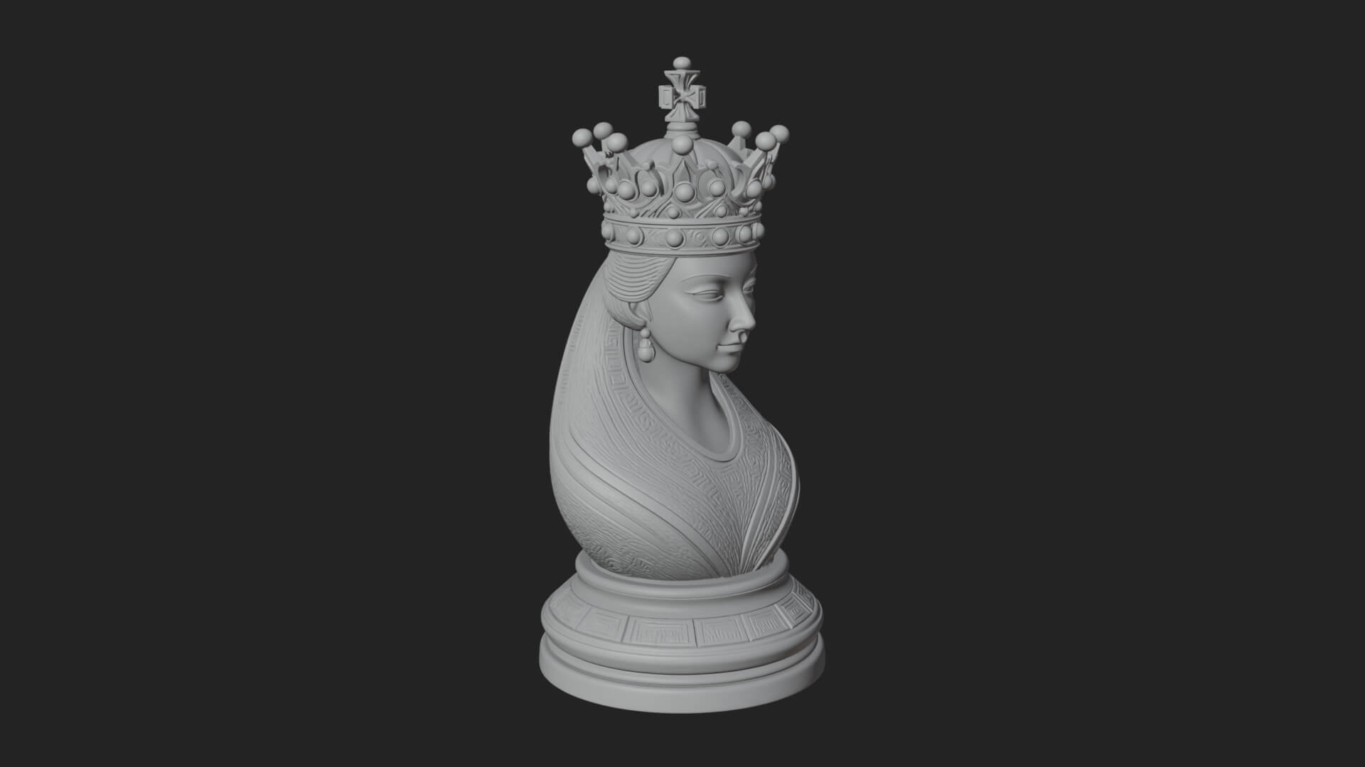 Ornate Chess Piece Statue Design 150 3D Print Model 3D Model