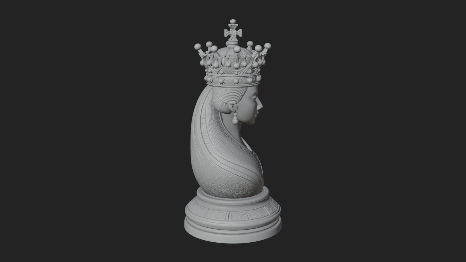 Ornate Chess Piece Statue Design 150 3D Print Model 3D Model