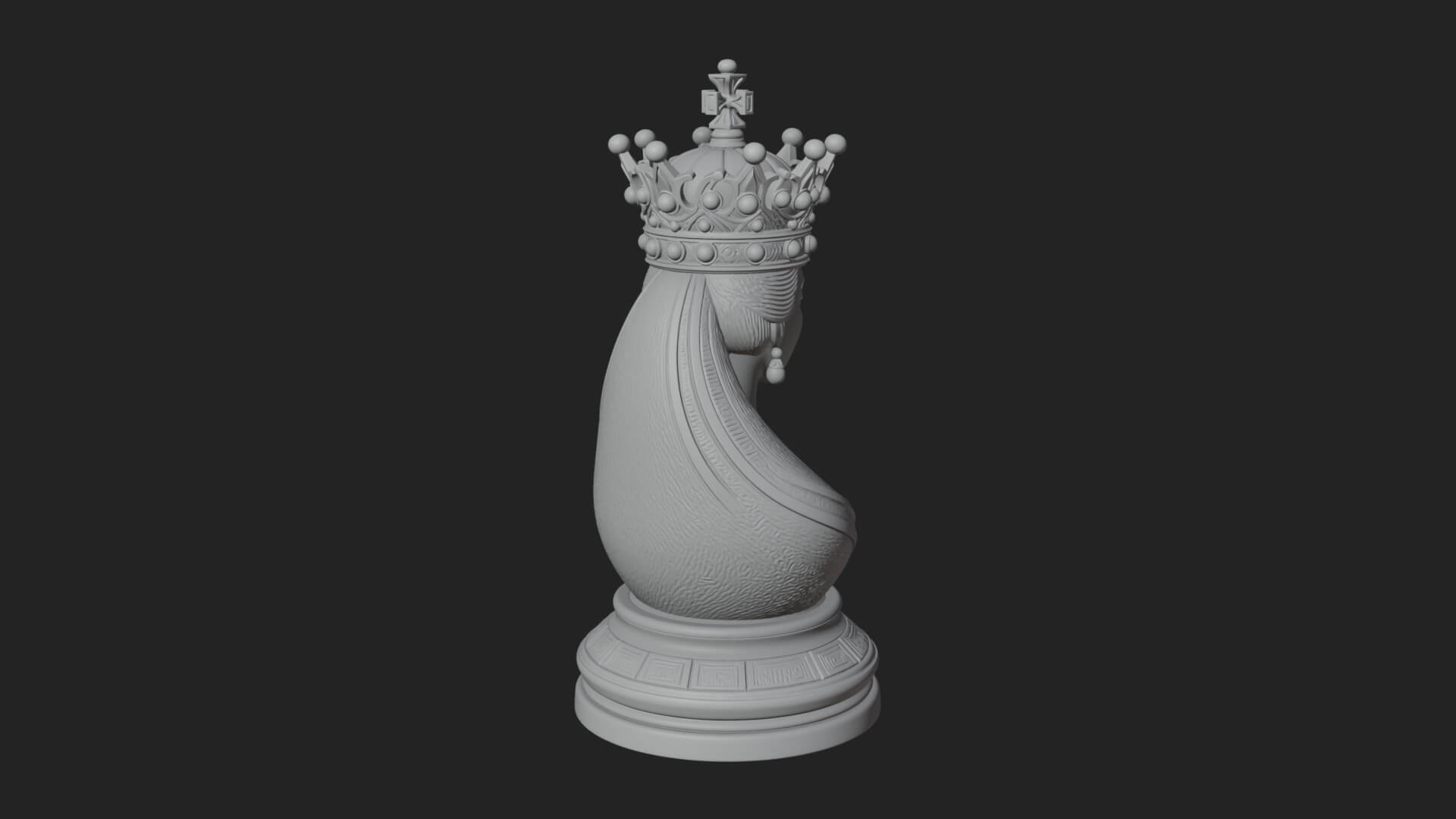 Ornate Chess Piece Statue Design 150 3D Print Model 3D Model