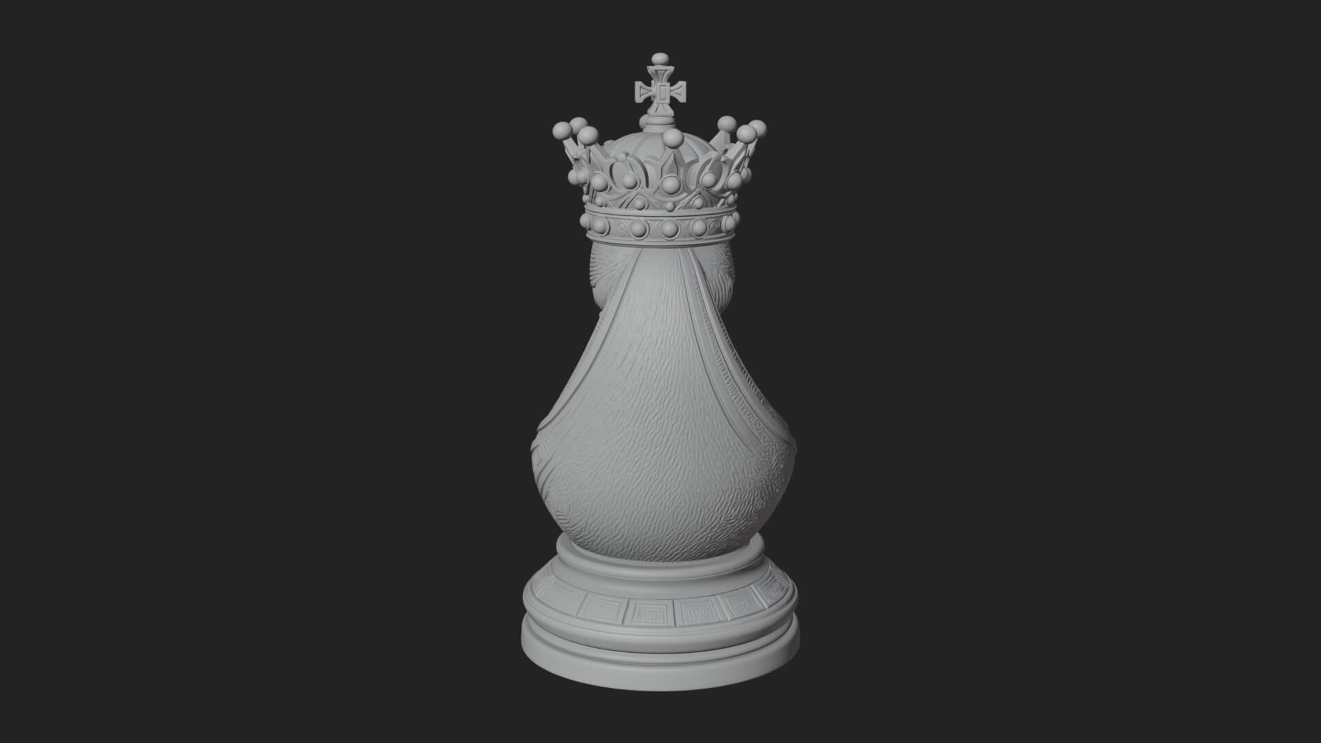 Ornate Chess Piece Statue Design 150 3D Print Model 3D Model