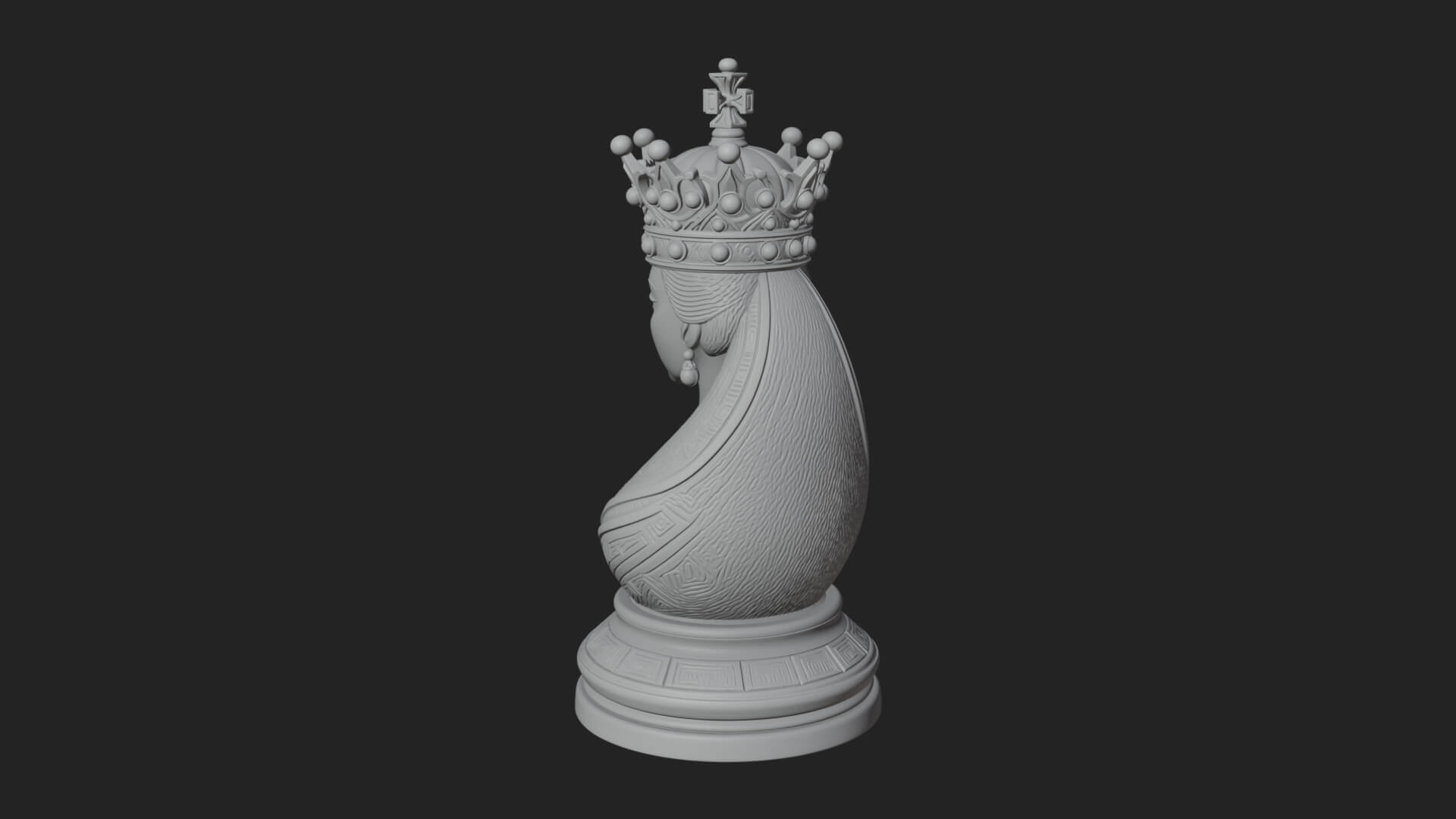 Ornate Chess Piece Statue Design 150 3D Print Model 3D Model