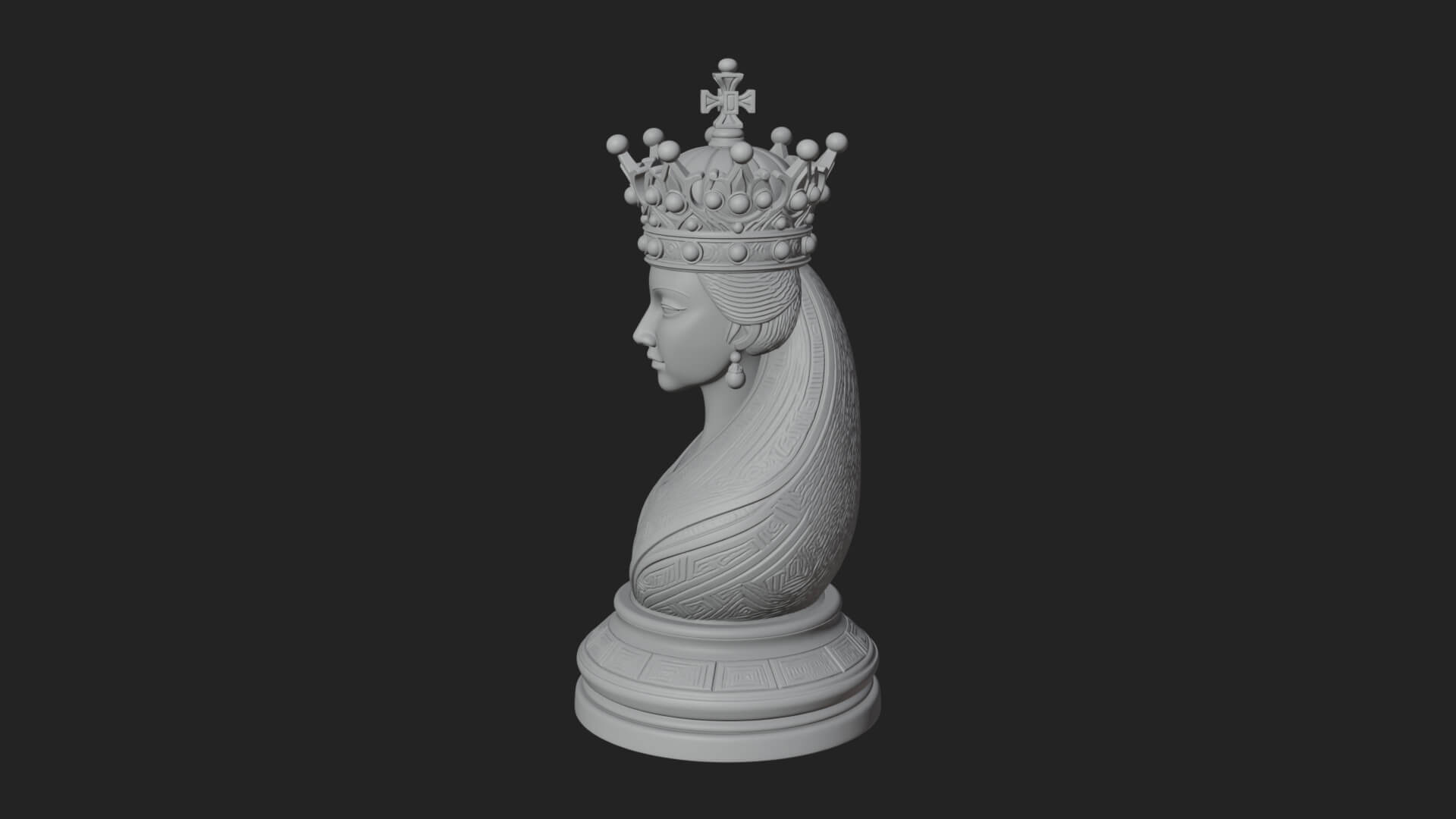 Ornate Chess Piece Statue Design 150 3D Print Model 3D Model