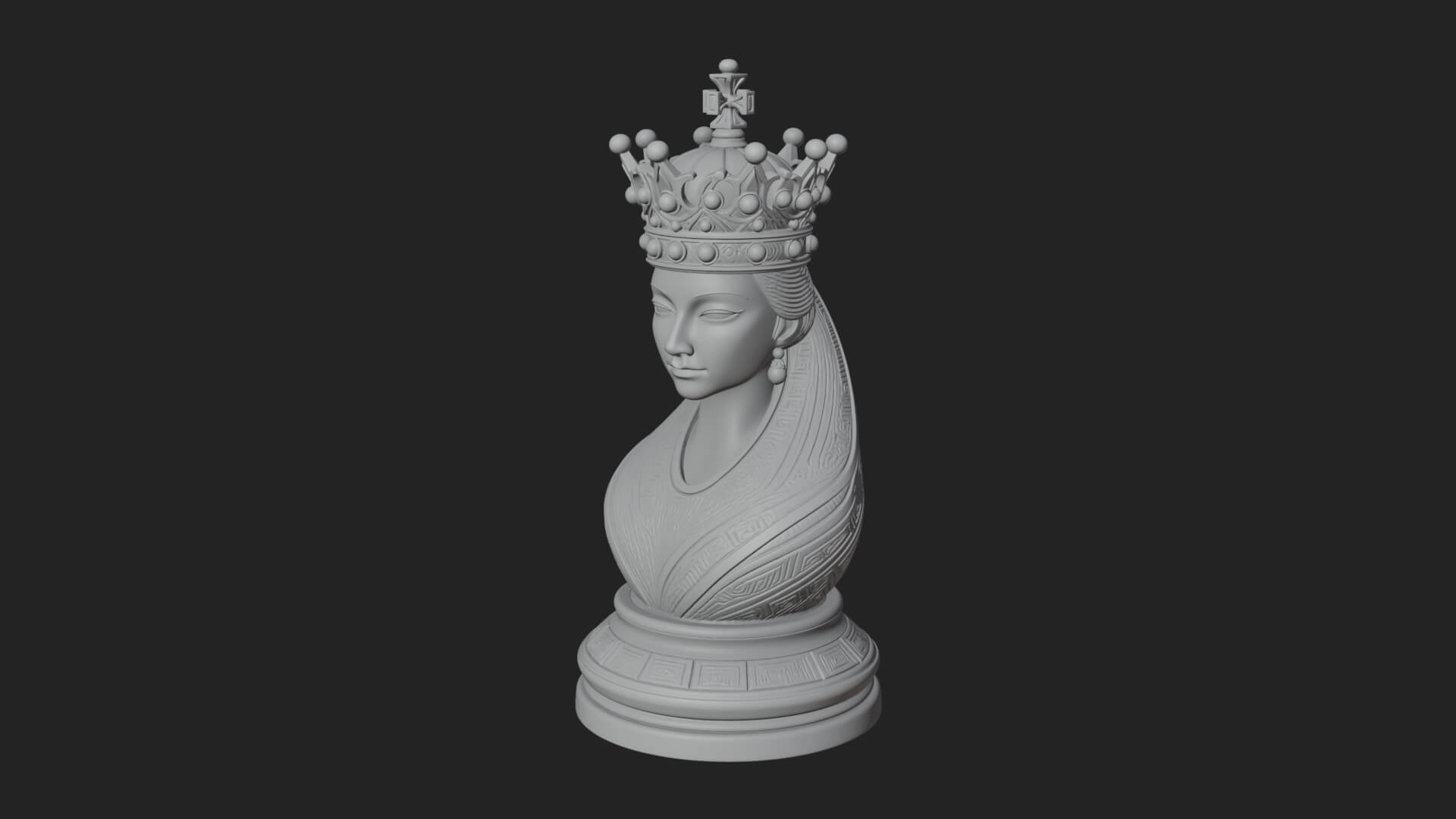 Ornate Chess Piece Statue Design 150 3D Print Model 3D Model