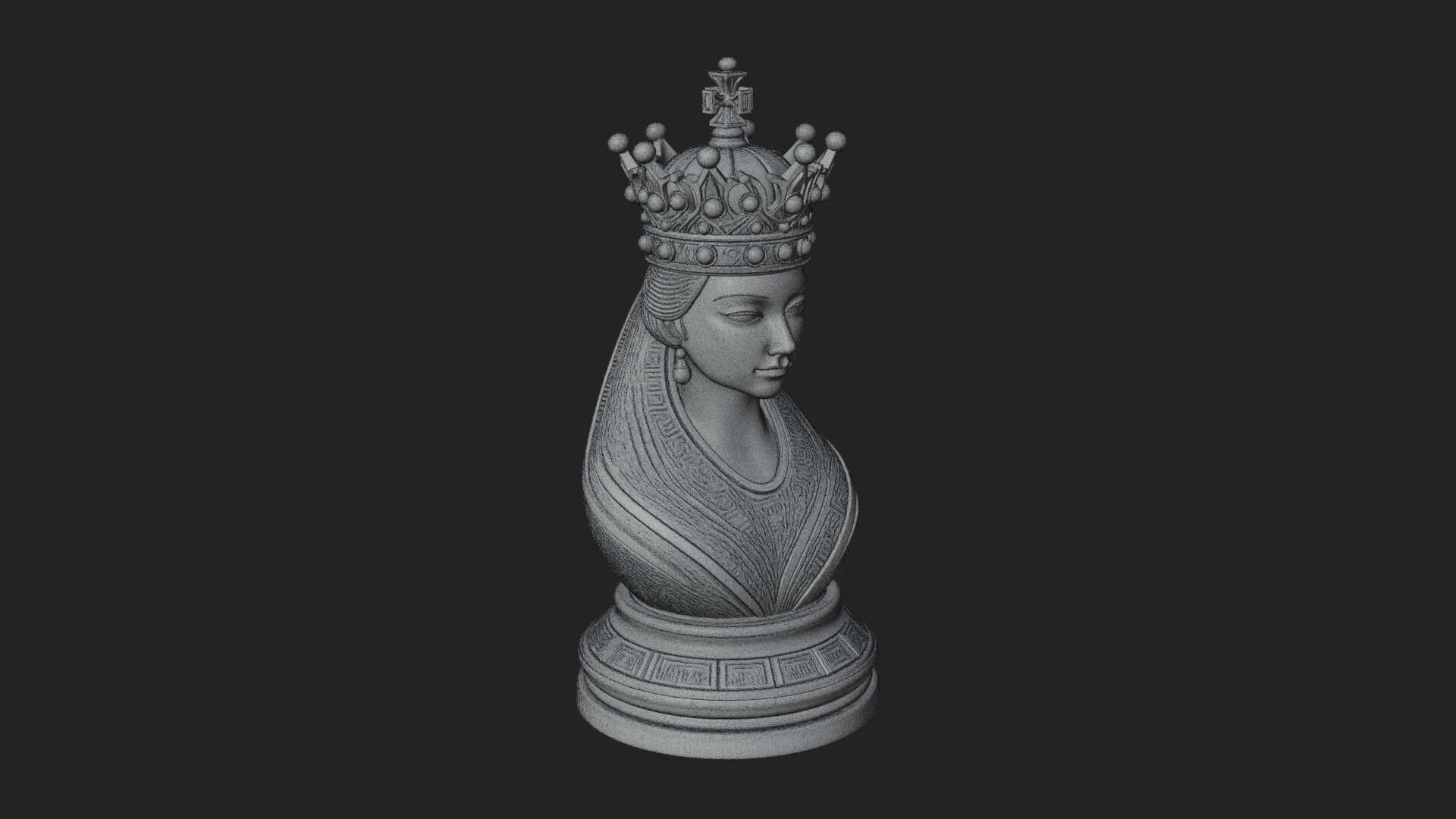 Ornate Chess Piece Statue Design 150 3D Print Model 3D Model