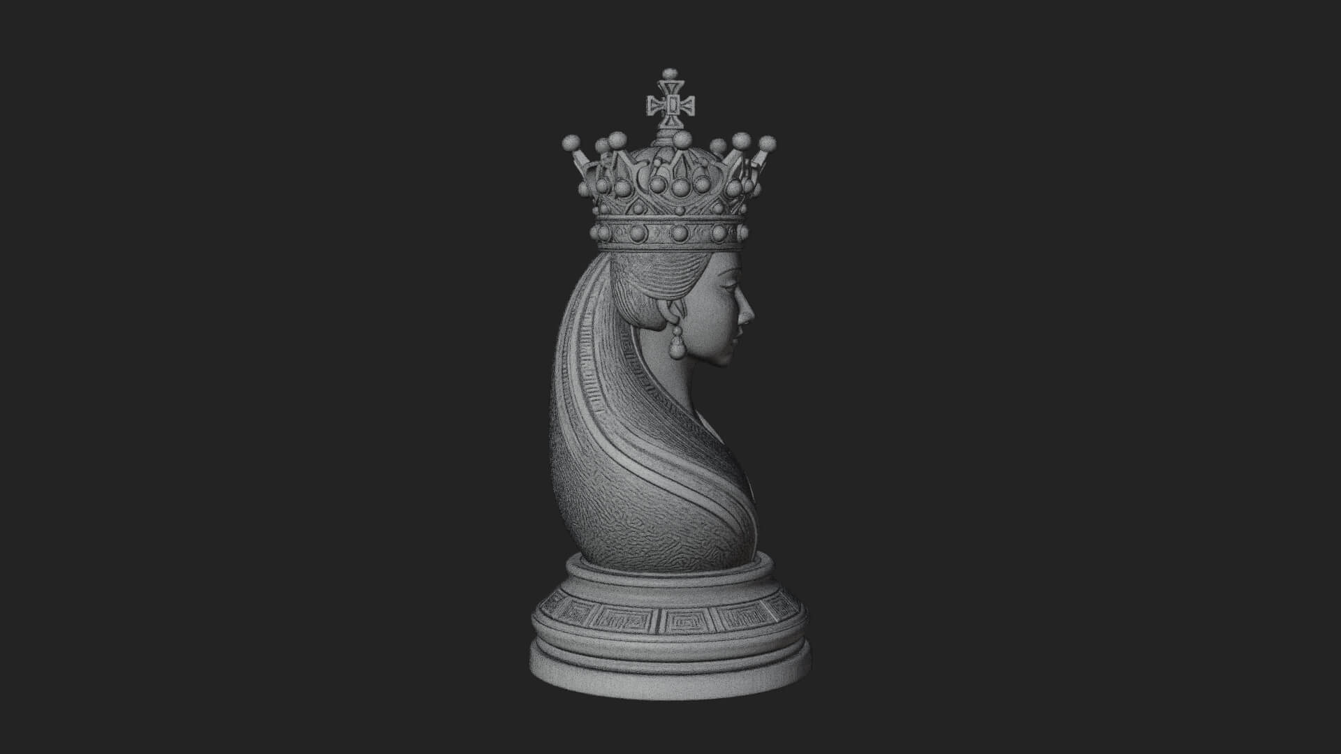 Ornate Chess Piece Statue Design 150 3D Print Model 3D Model