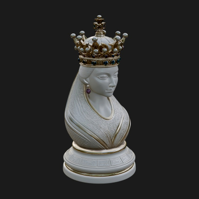Ornate Chess Piece Statue Design 150 3D Print Model