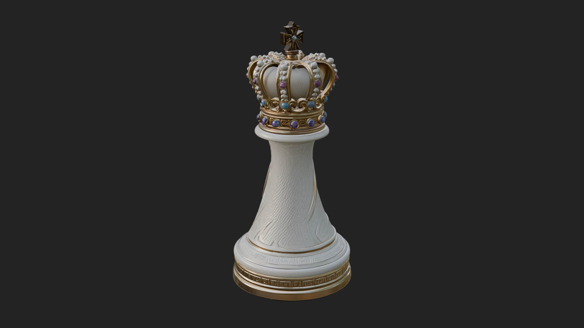 Ornate Chess Piece Statue Design 151 3D Print Model 3D Model