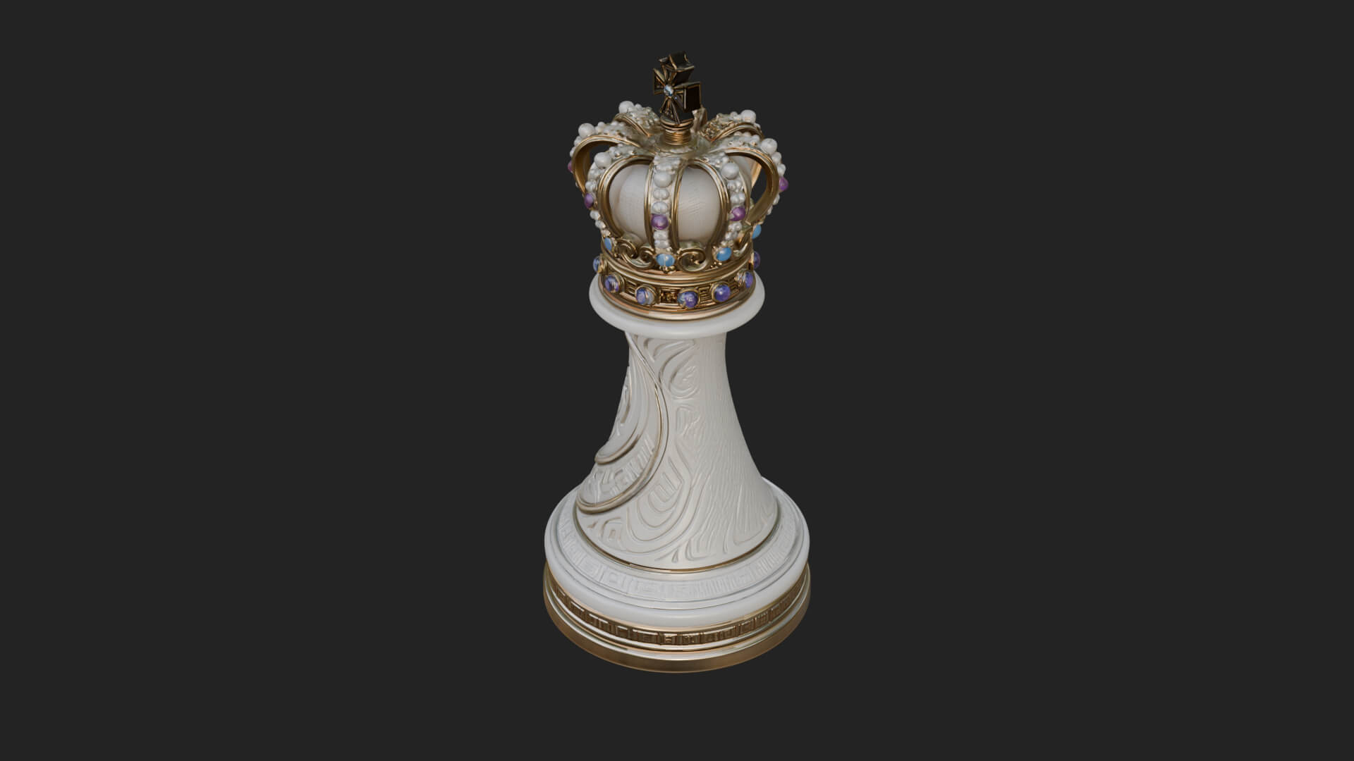 Ornate Chess Piece Statue Design 151 3D Print Model 3D Model