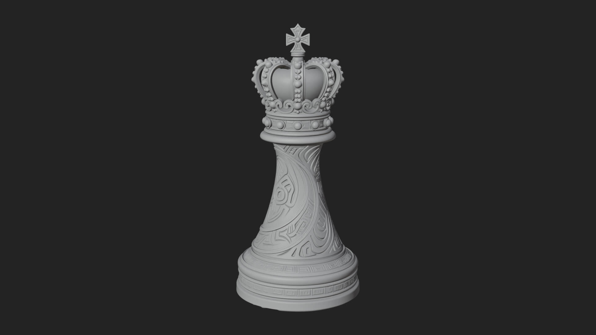 Ornate Chess Piece Statue Design 151 3D Print Model 3D Model
