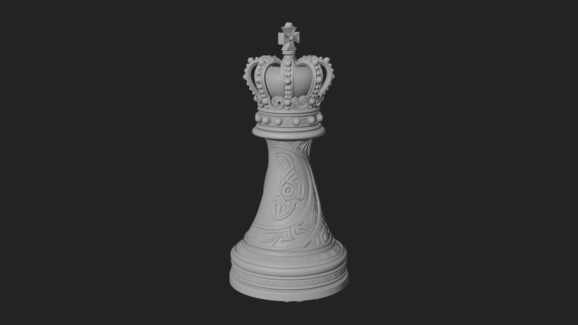 Ornate Chess Piece Statue Design 151 3D Print Model 3D Model