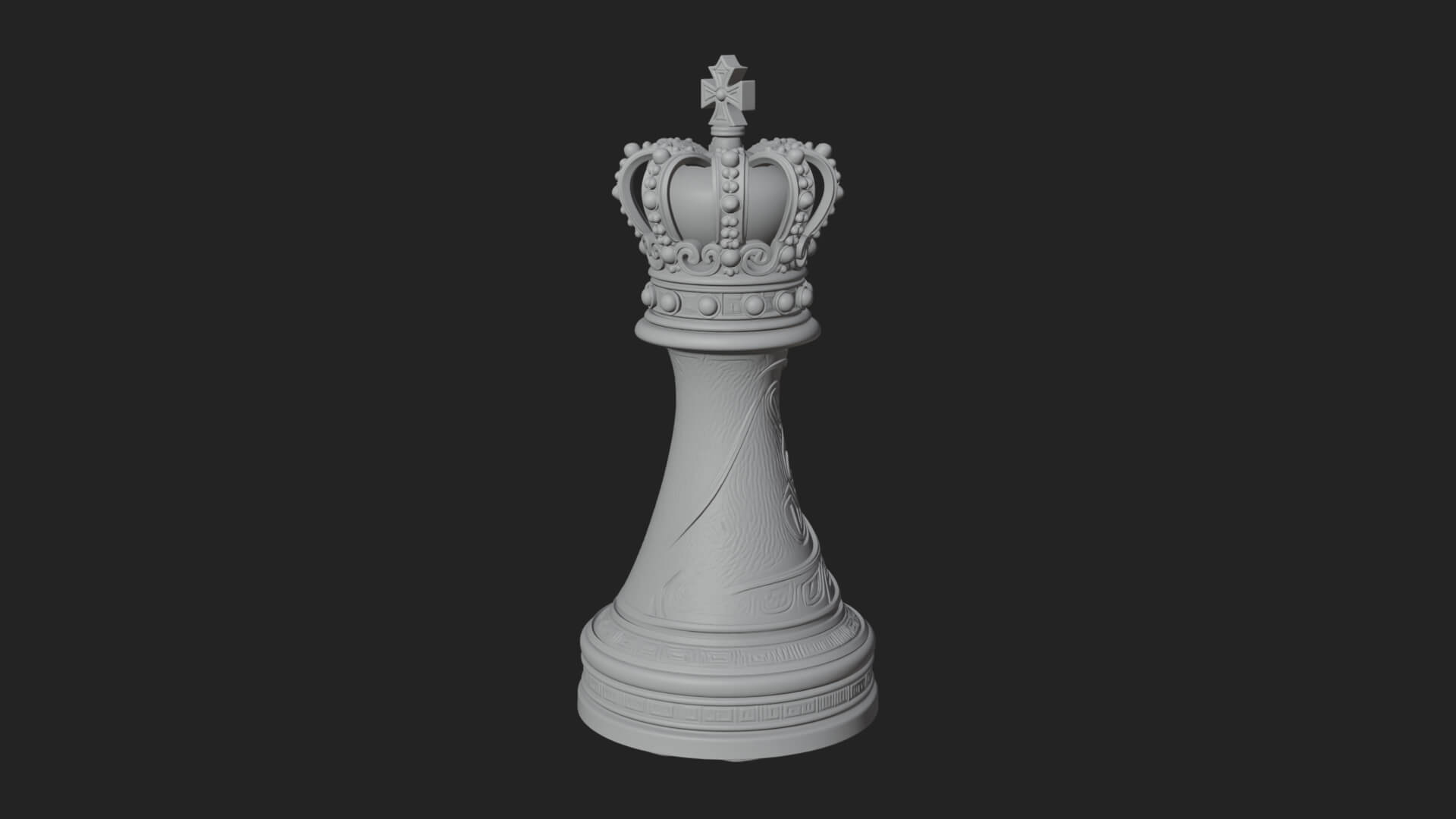 Ornate Chess Piece Statue Design 151 3D Print Model 3D Model