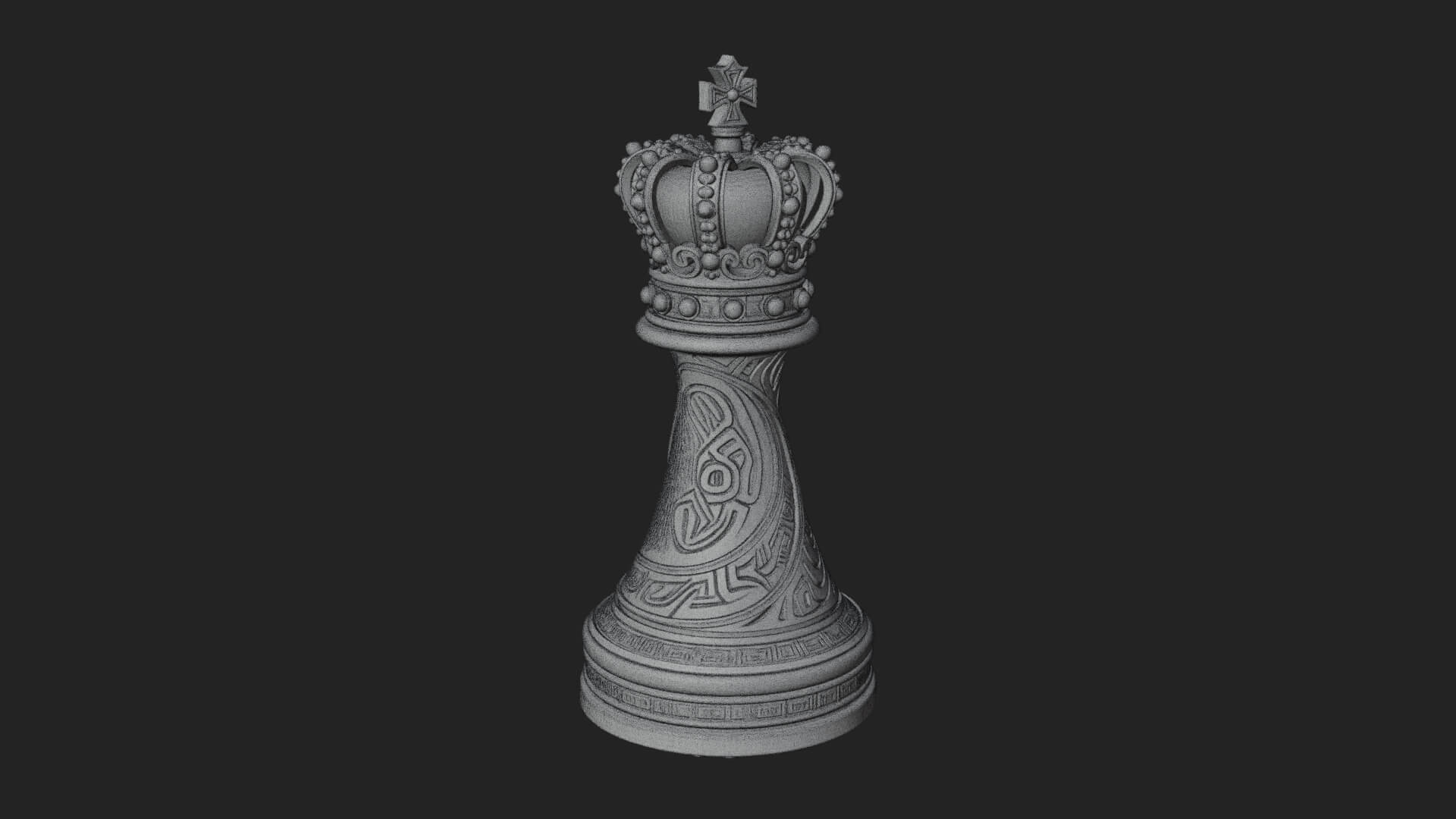 Ornate Chess Piece Statue Design 151 3D Print Model 3D Model