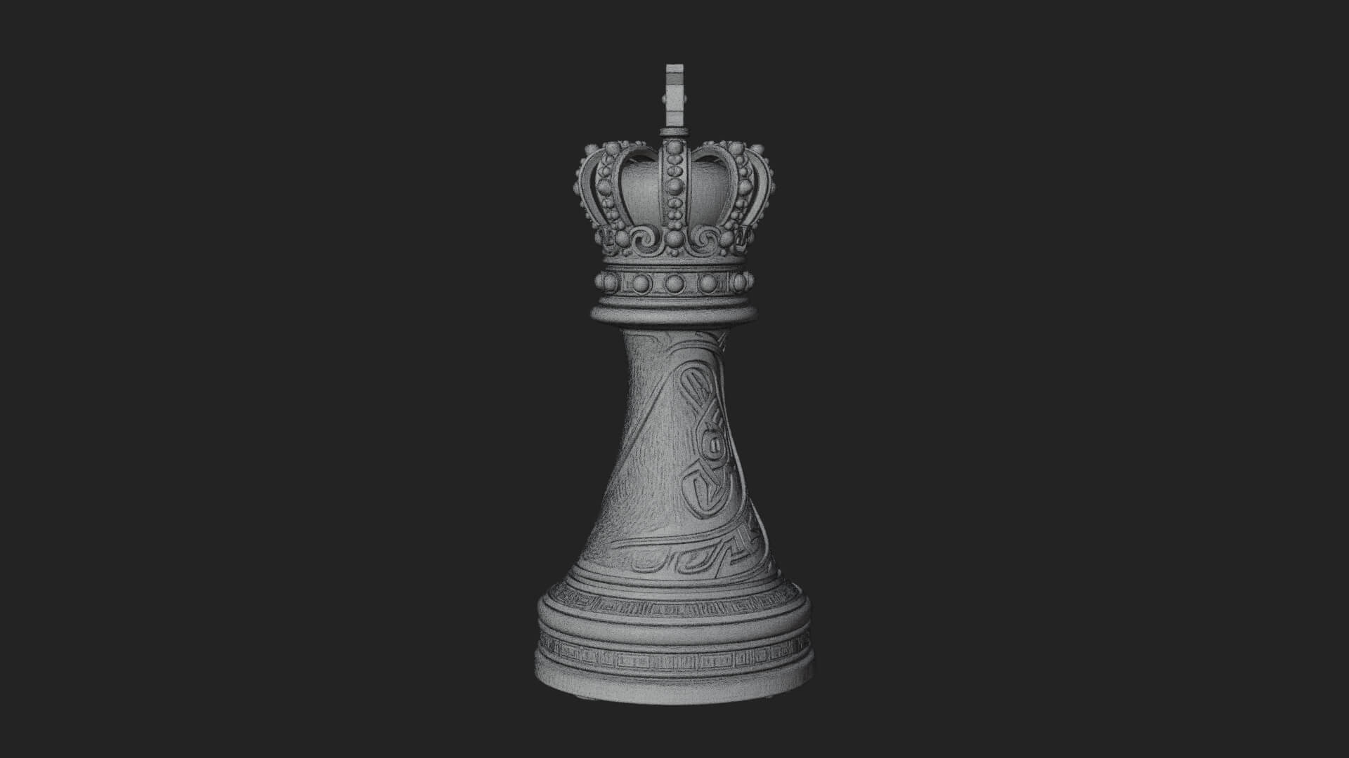 Ornate Chess Piece Statue Design 151 3D Print Model 3D Model