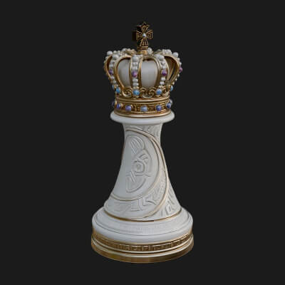 Ornate Chess Piece Statue Design 151 3D Print Model