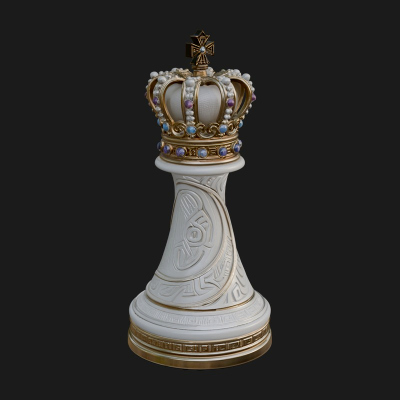 Ornate Chess Piece Statue Design 151 3D Print Model