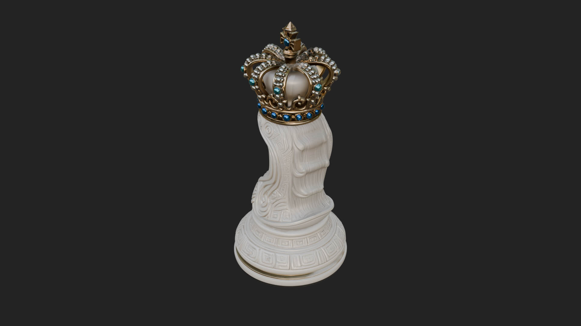 Ornate Chess Piece Statue Design 152 3D Print Model 3D Model