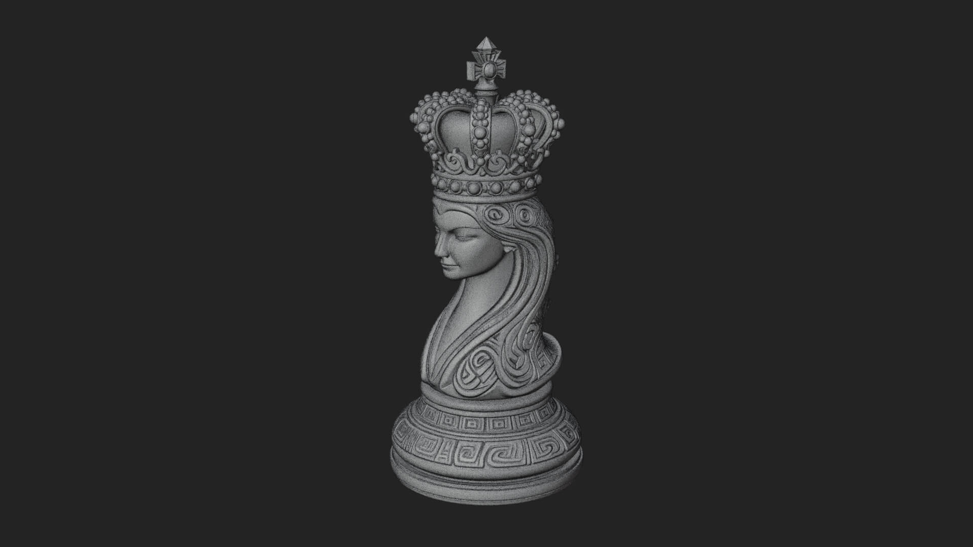Ornate Chess Piece Statue Design 152 3D Print Model 3D Model