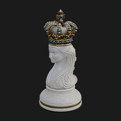 Ornate Chess Piece Statue Design 152 3D Print Model