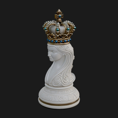 Ornate Chess Piece Statue Design 152 3D Print Model