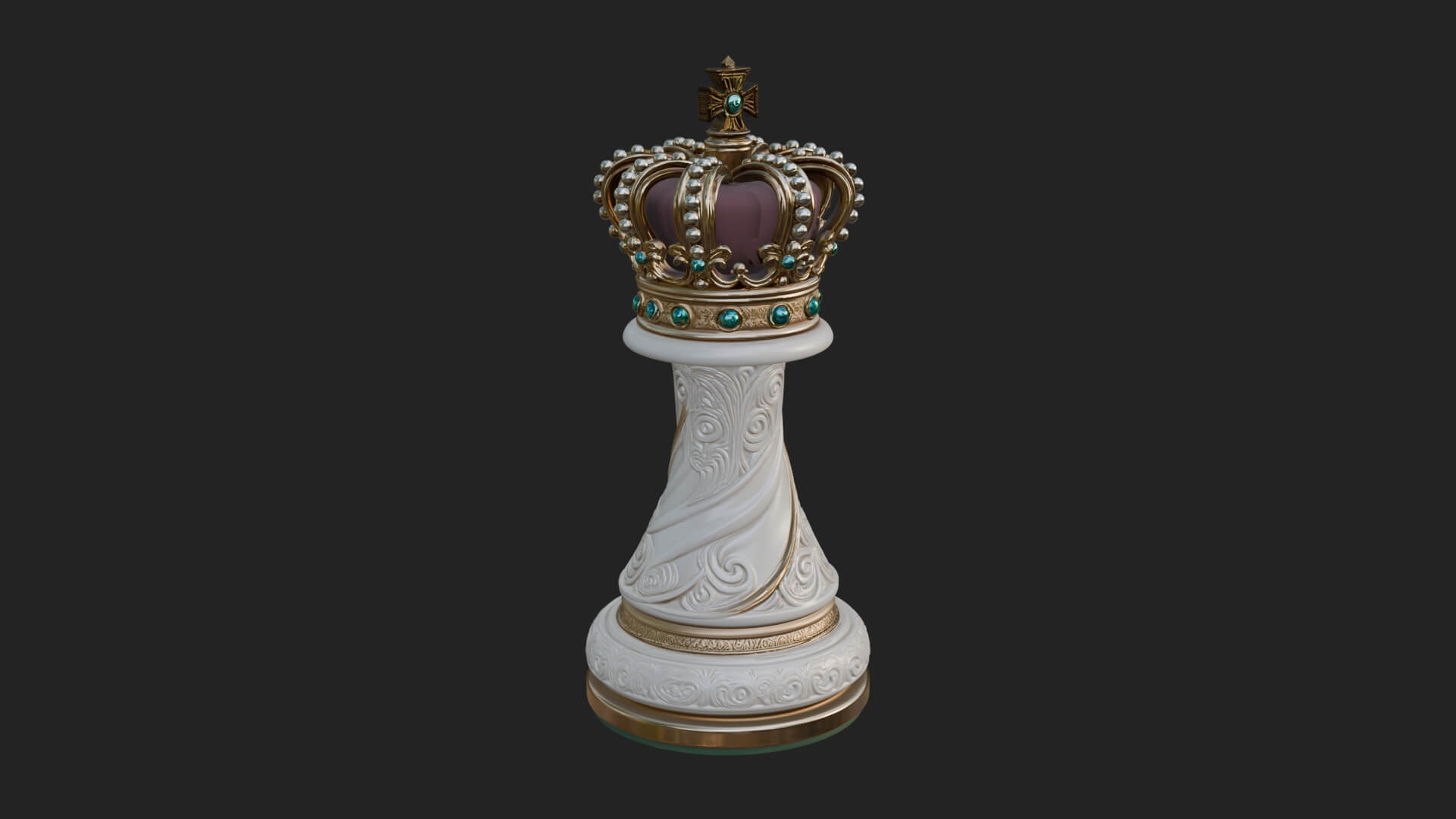 Ornate Chess Piece Statue Design 153 3D Print Model 3D Model