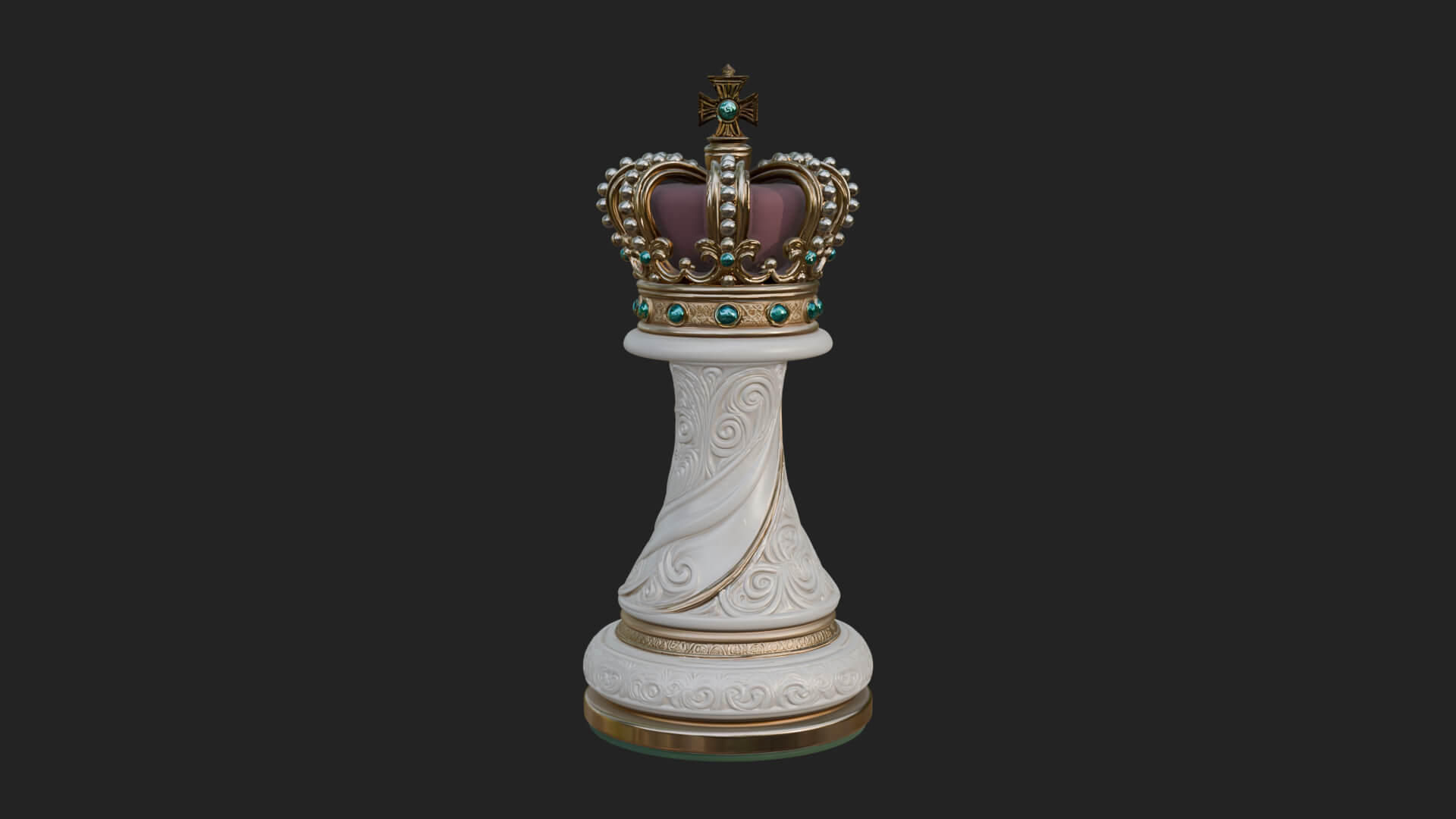Ornate Chess Piece Statue Design 153 3D Print Model 3D Model