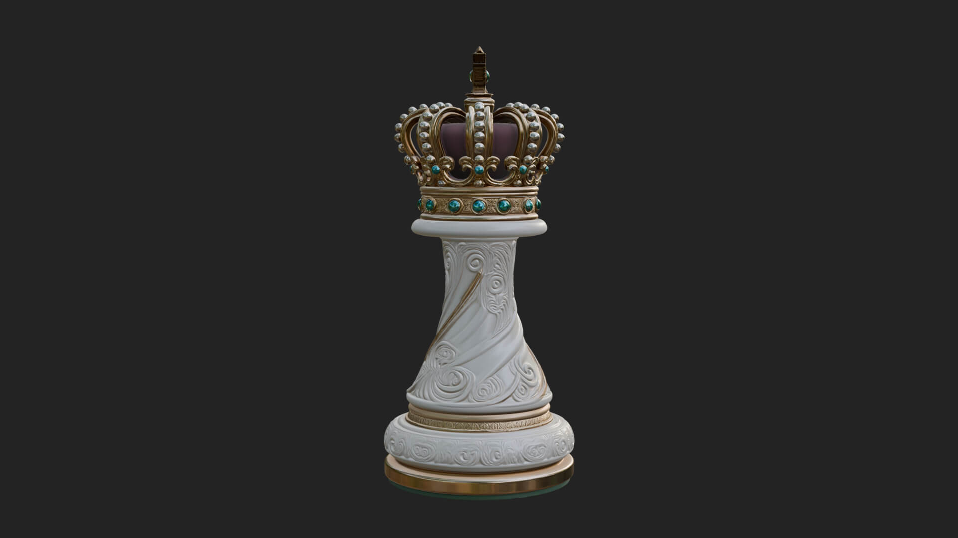 Ornate Chess Piece Statue Design 153 3D Print Model 3D Model