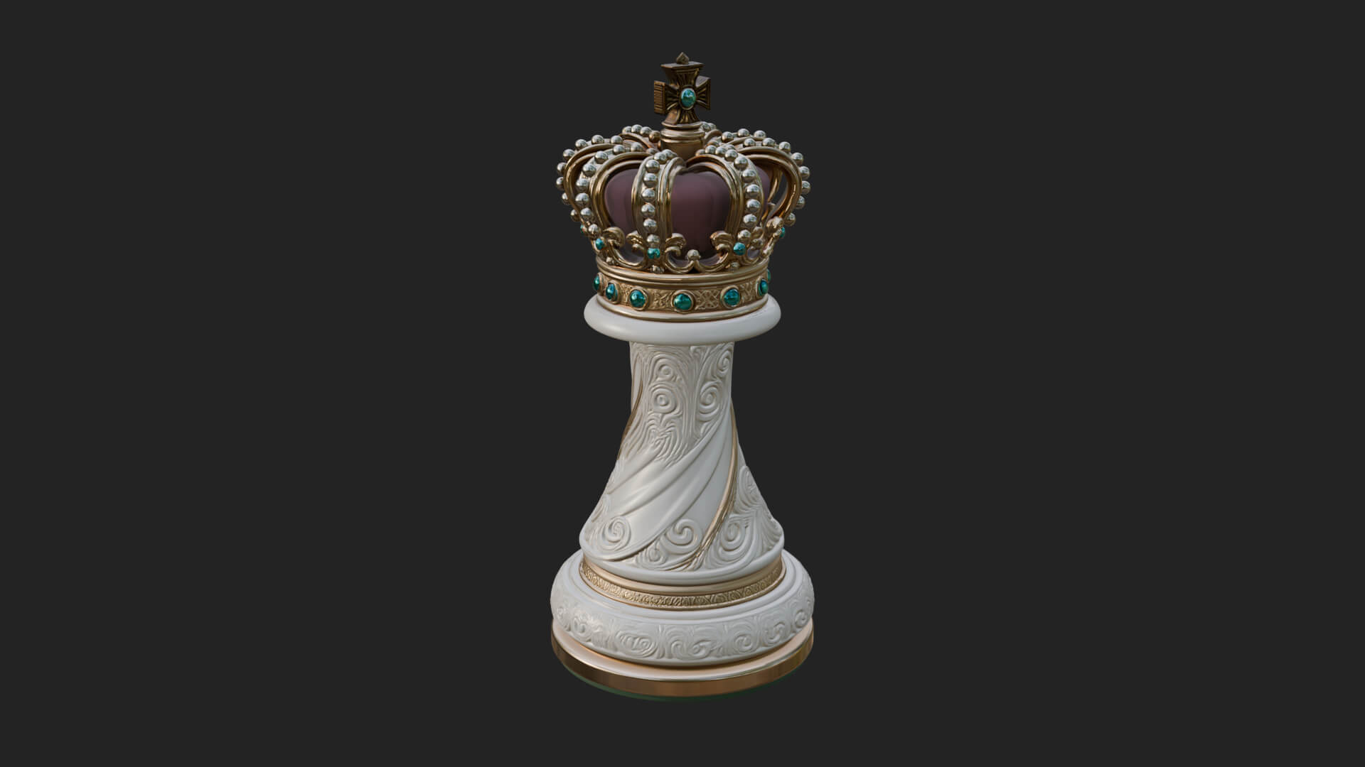 Ornate Chess Piece Statue Design 153 3D Print Model 3D Model