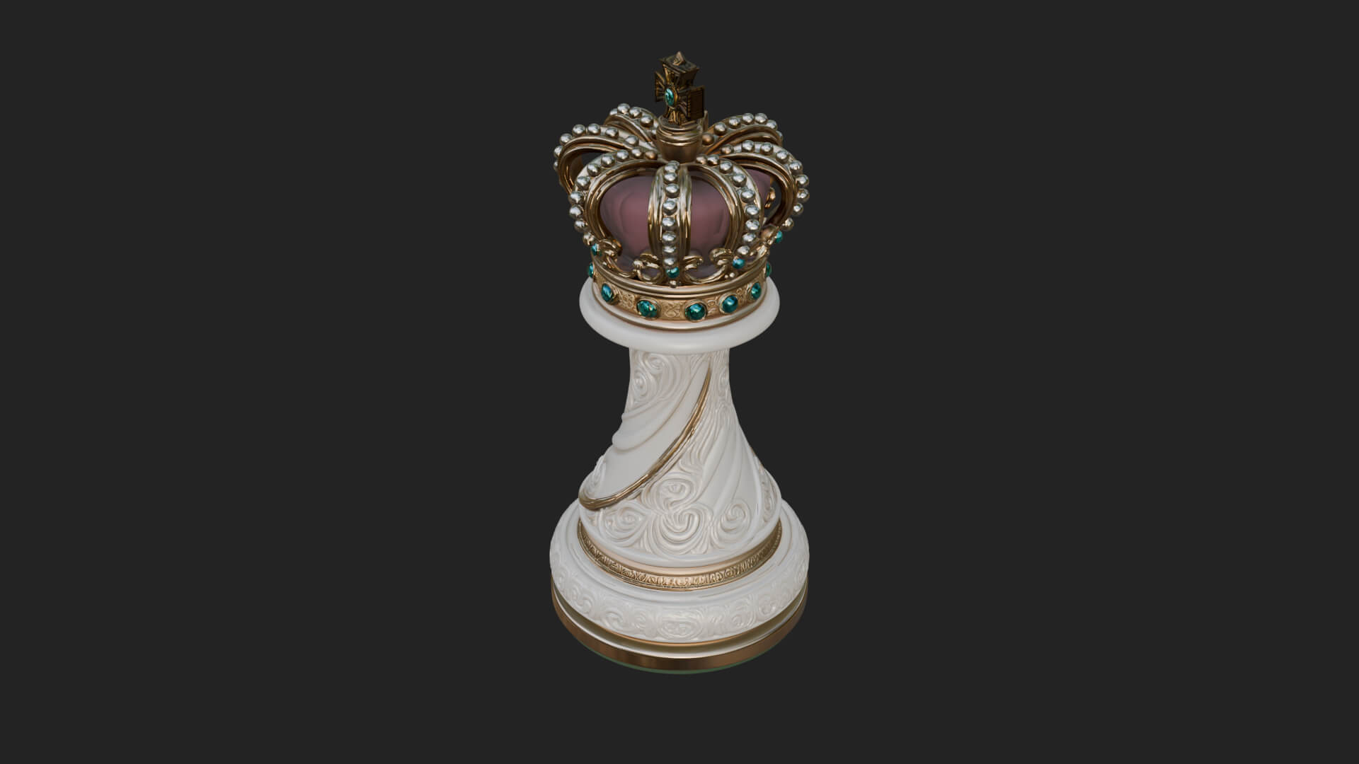 Ornate Chess Piece Statue Design 153 3D Print Model 3D Model