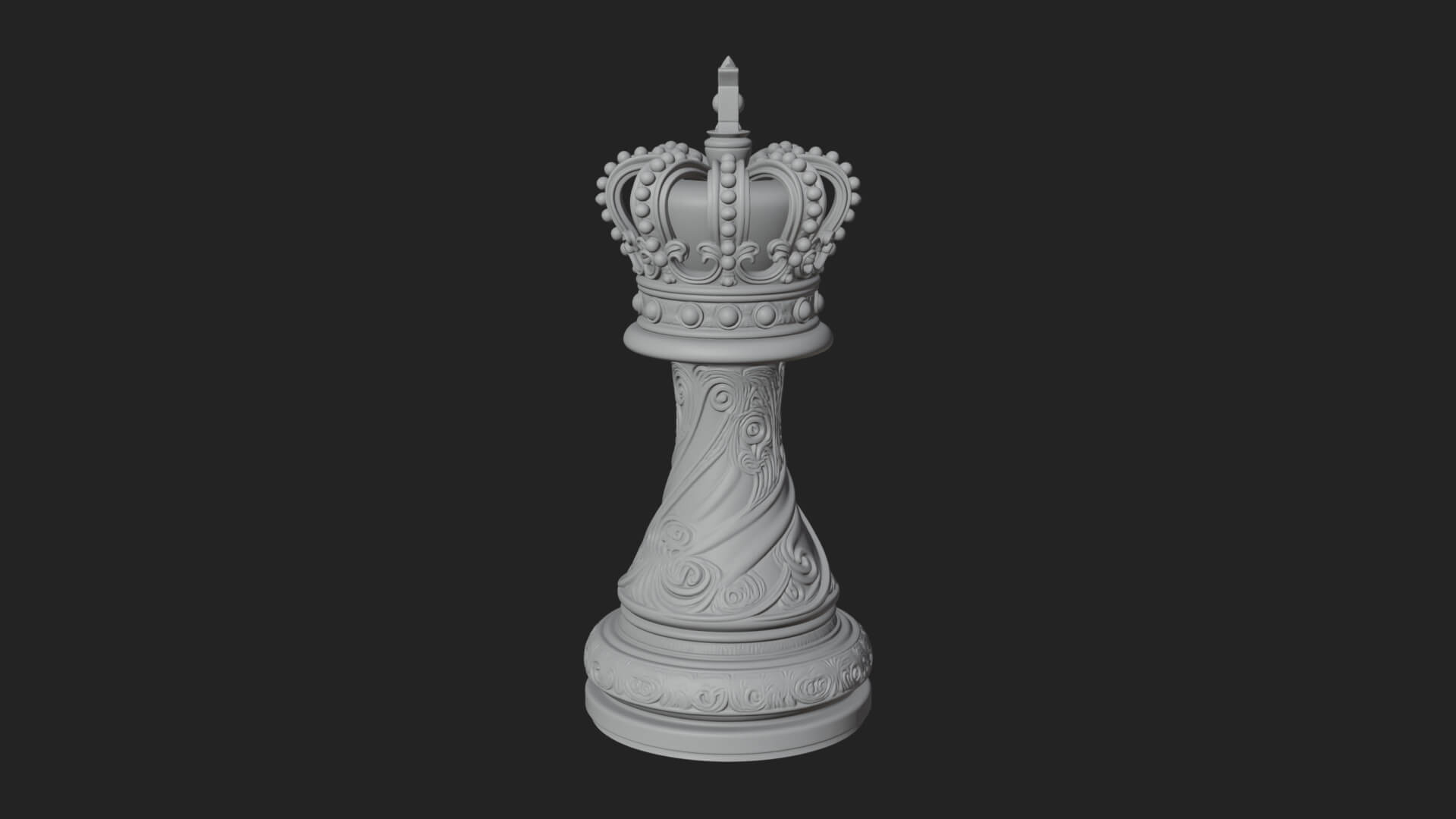 Ornate Chess Piece Statue Design 153 3D Print Model 3D Model