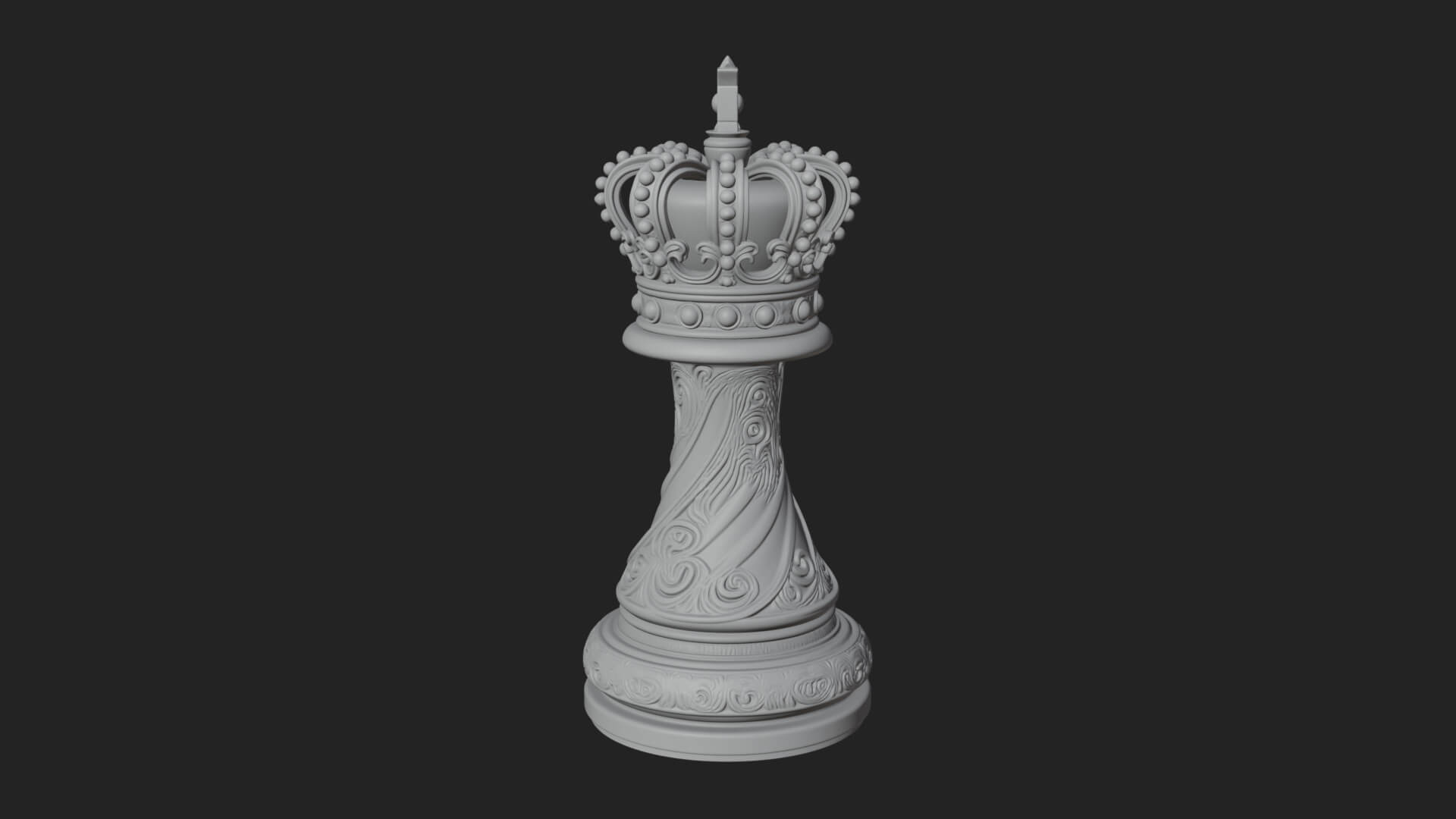 Ornate Chess Piece Statue Design 153 3D Print Model 3D Model