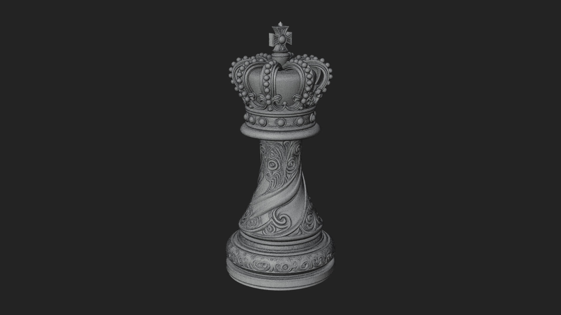 Ornate Chess Piece Statue Design 153 3D Print Model 3D Model