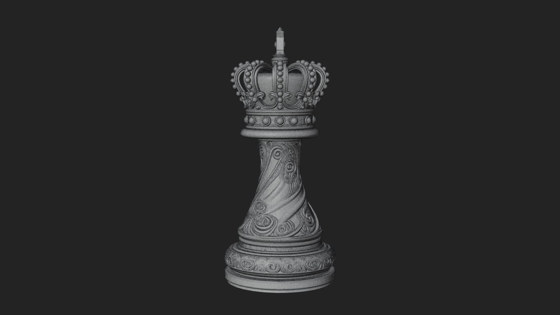 Ornate Chess Piece Statue Design 153 3D Print Model 3D Model