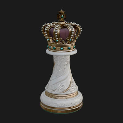 Ornate Chess Piece Statue Design 153 3D Print Model