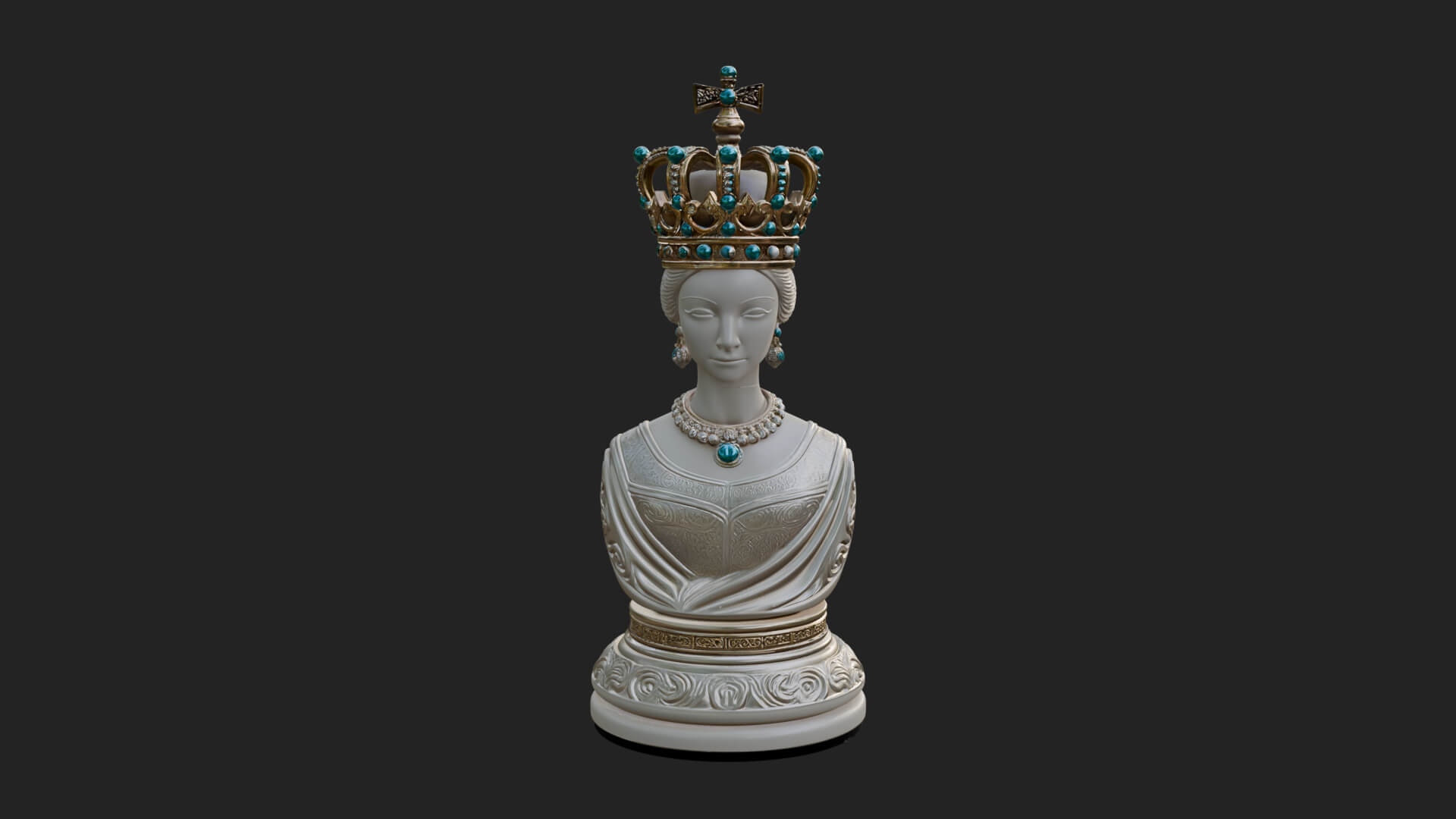 Ornate Chess Piece Statue Design 154 3D Print Model 3D Model