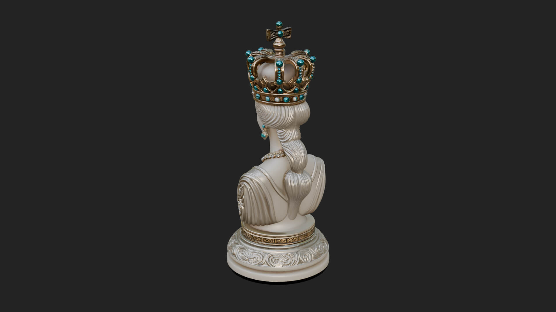 Ornate Chess Piece Statue Design 154 3D Print Model 3D Model