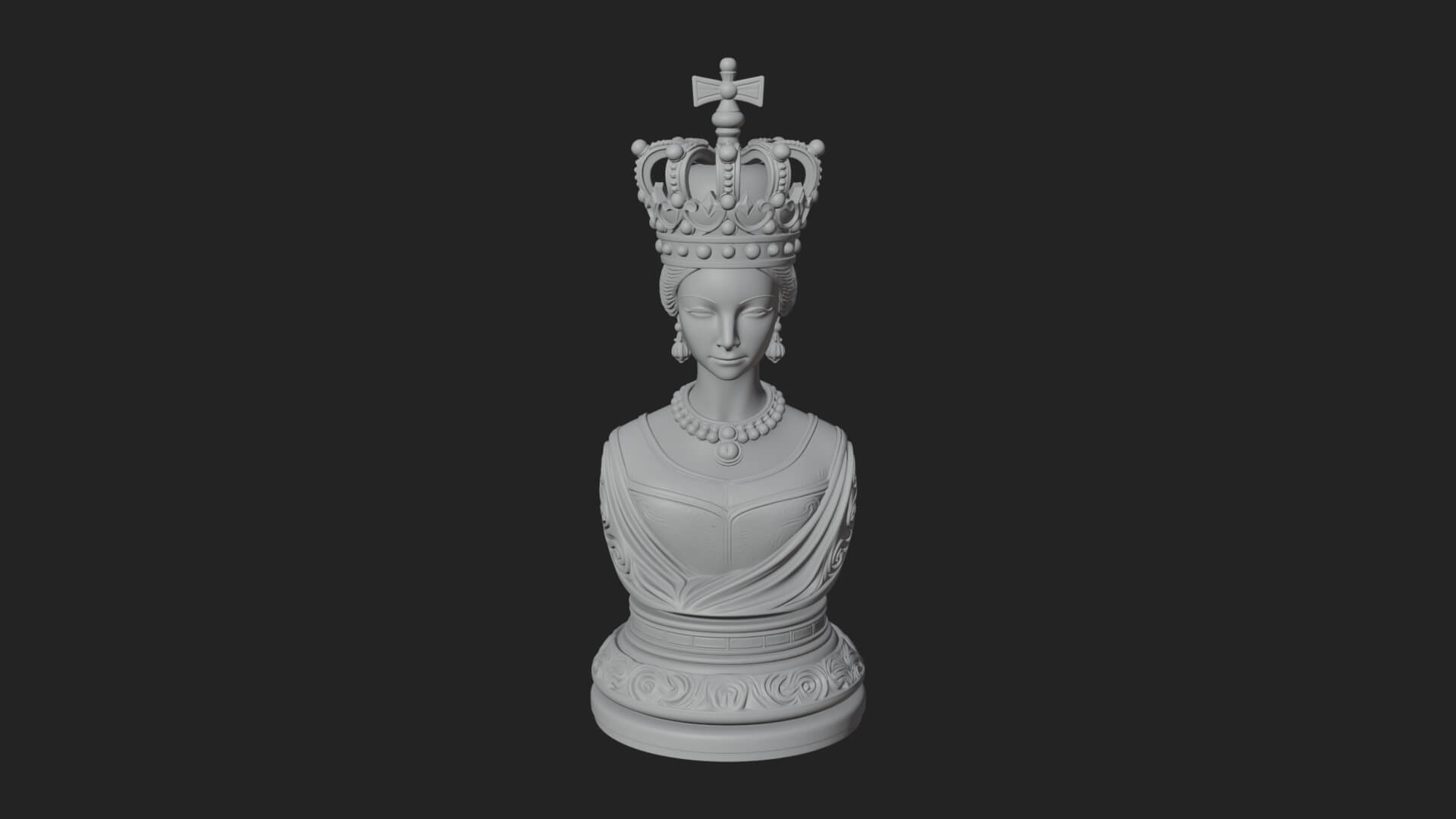 Ornate Chess Piece Statue Design 154 3D Print Model 3D Model