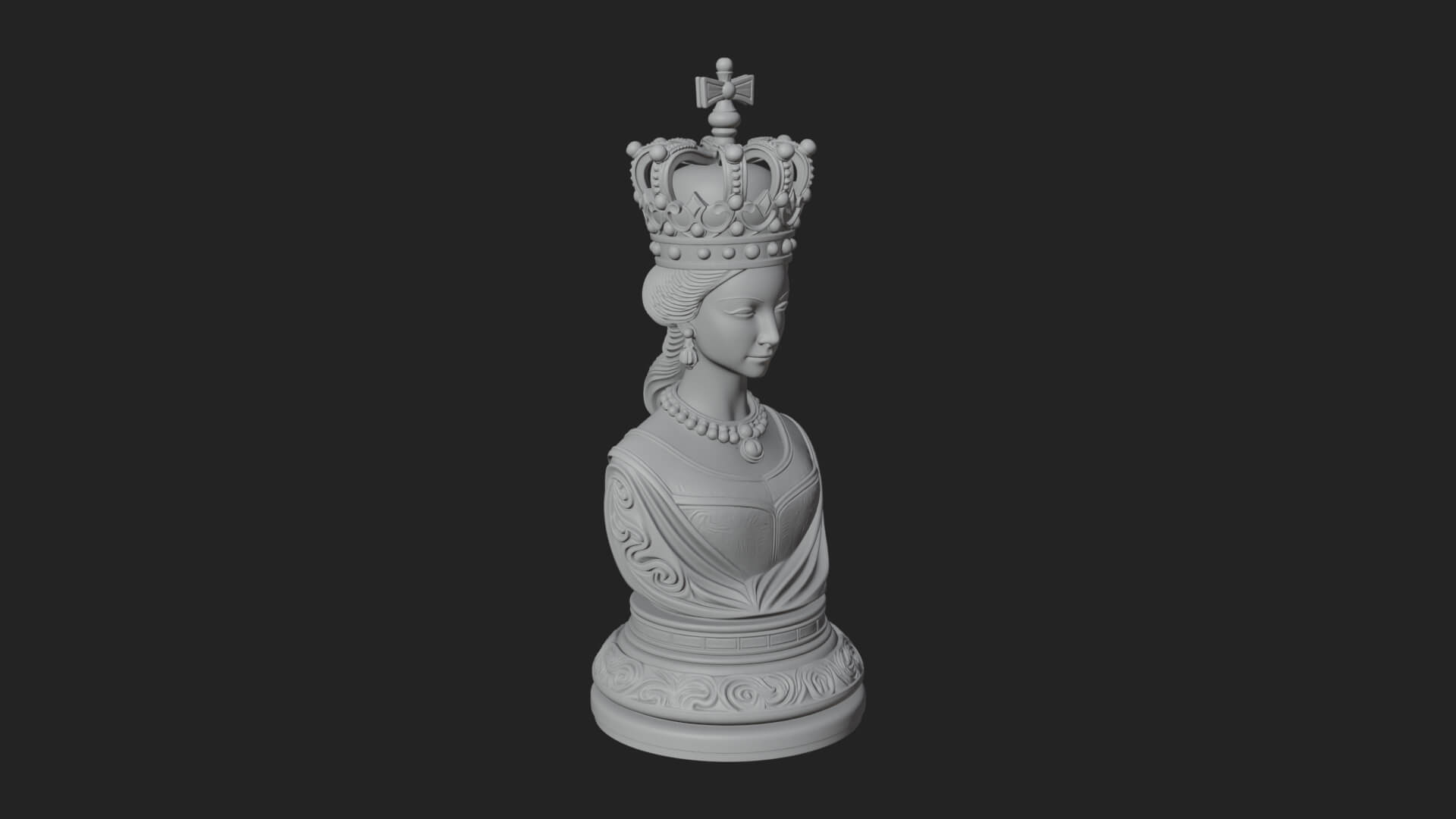 Ornate Chess Piece Statue Design 154 3D Print Model 3D Model