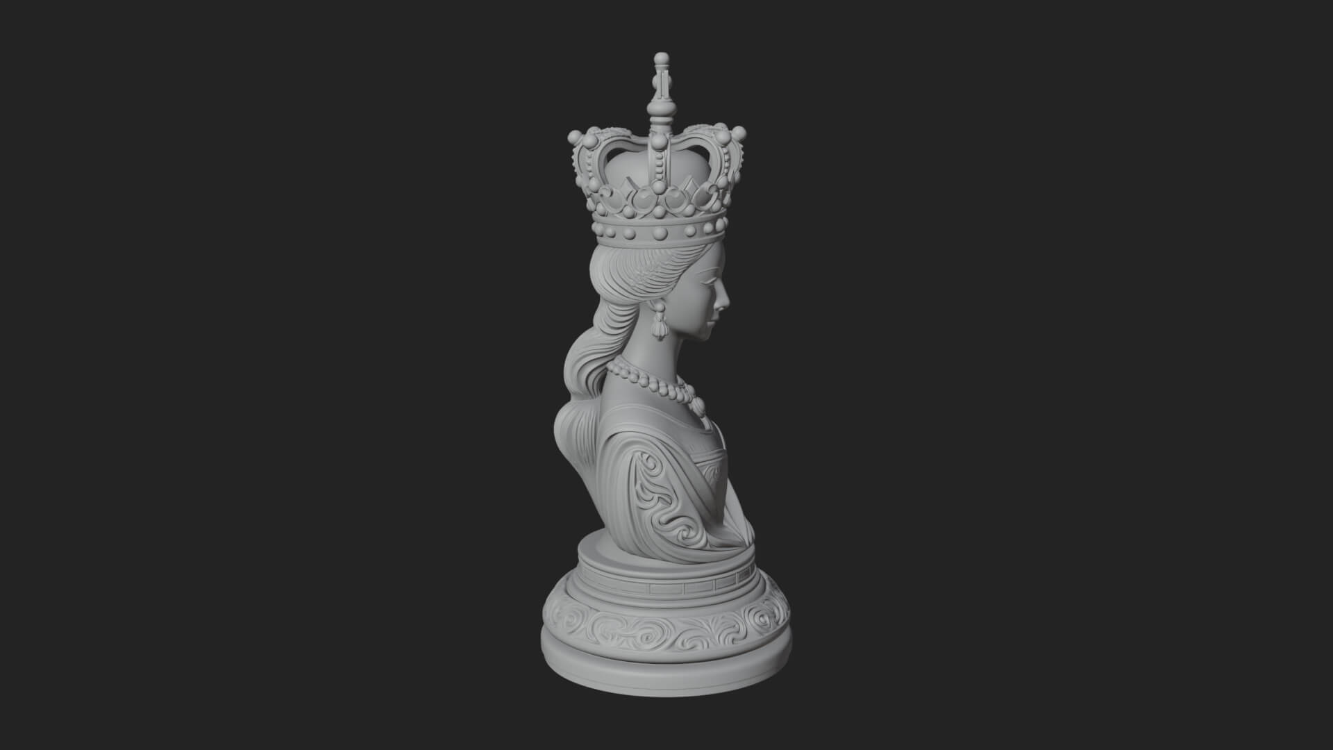 Ornate Chess Piece Statue Design 154 3D Print Model 3D Model
