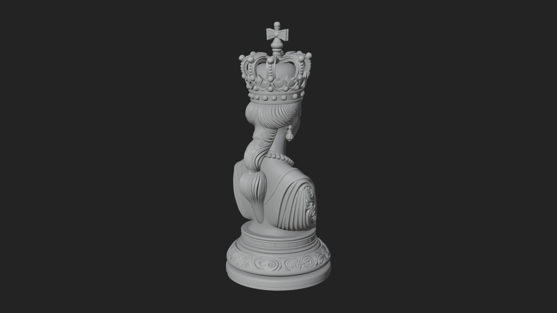 Ornate Chess Piece Statue Design 154 3D Print Model 3D Model