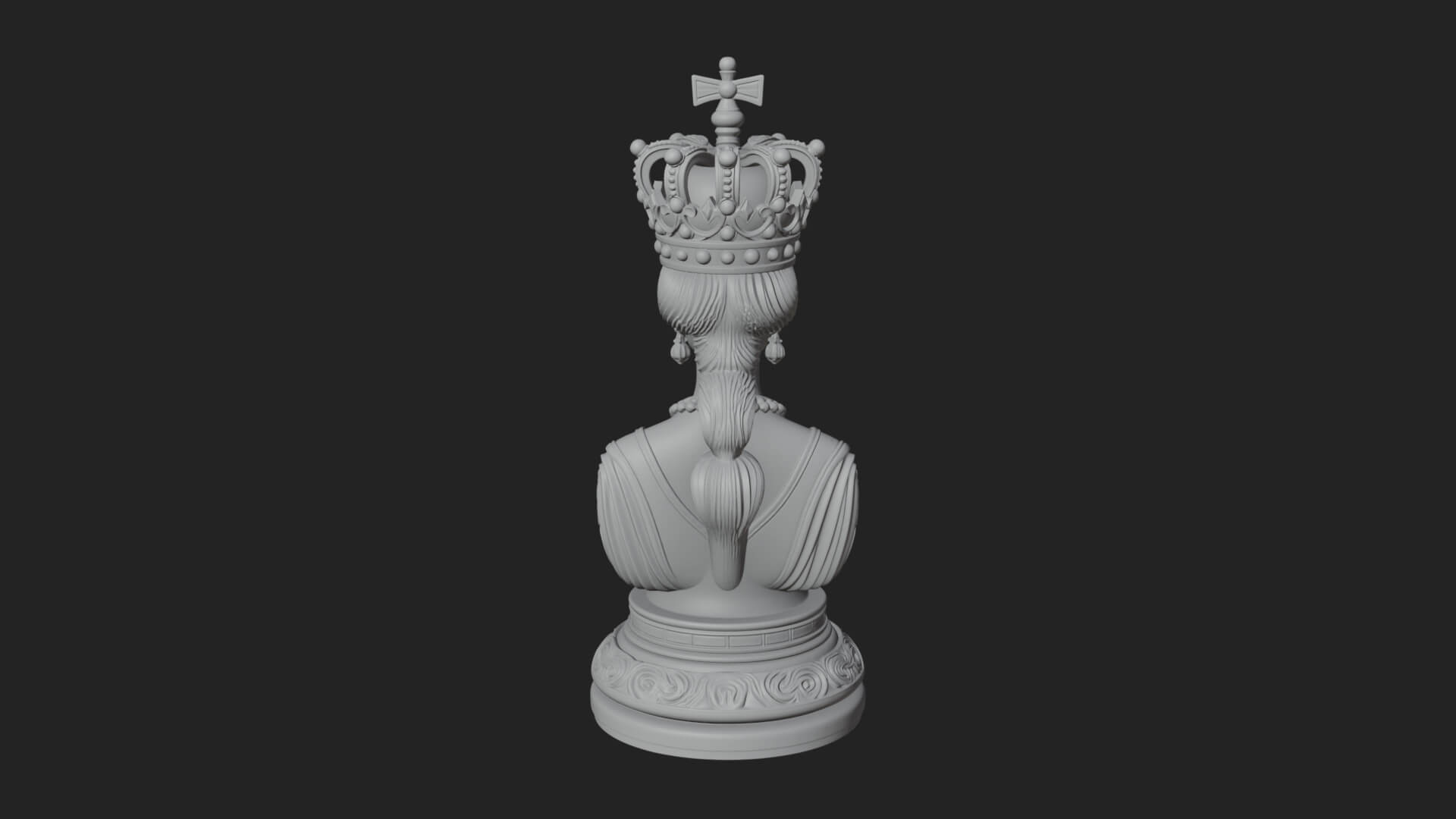 Ornate Chess Piece Statue Design 154 3D Print Model 3D Model