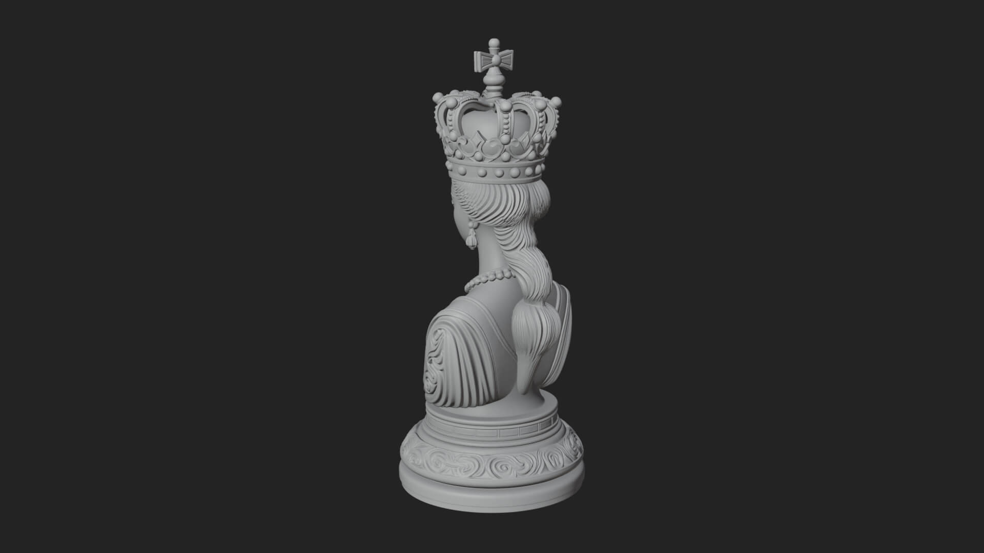 Ornate Chess Piece Statue Design 154 3D Print Model 3D Model