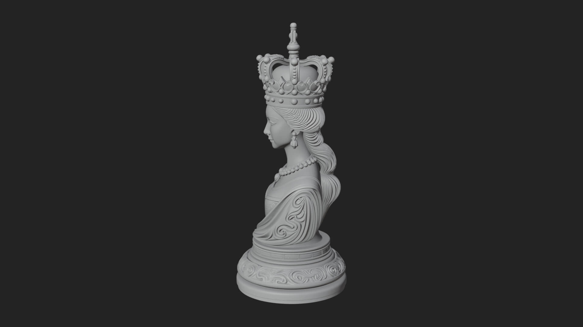 Ornate Chess Piece Statue Design 154 3D Print Model 3D Model