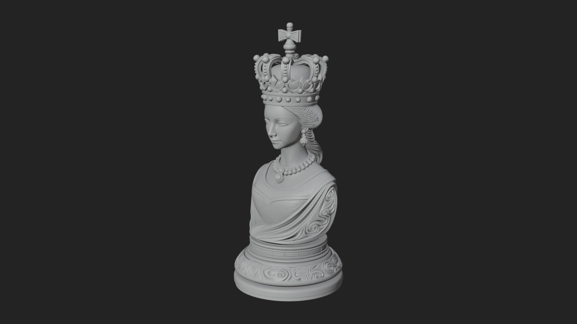 Ornate Chess Piece Statue Design 154 3D Print Model 3D Model