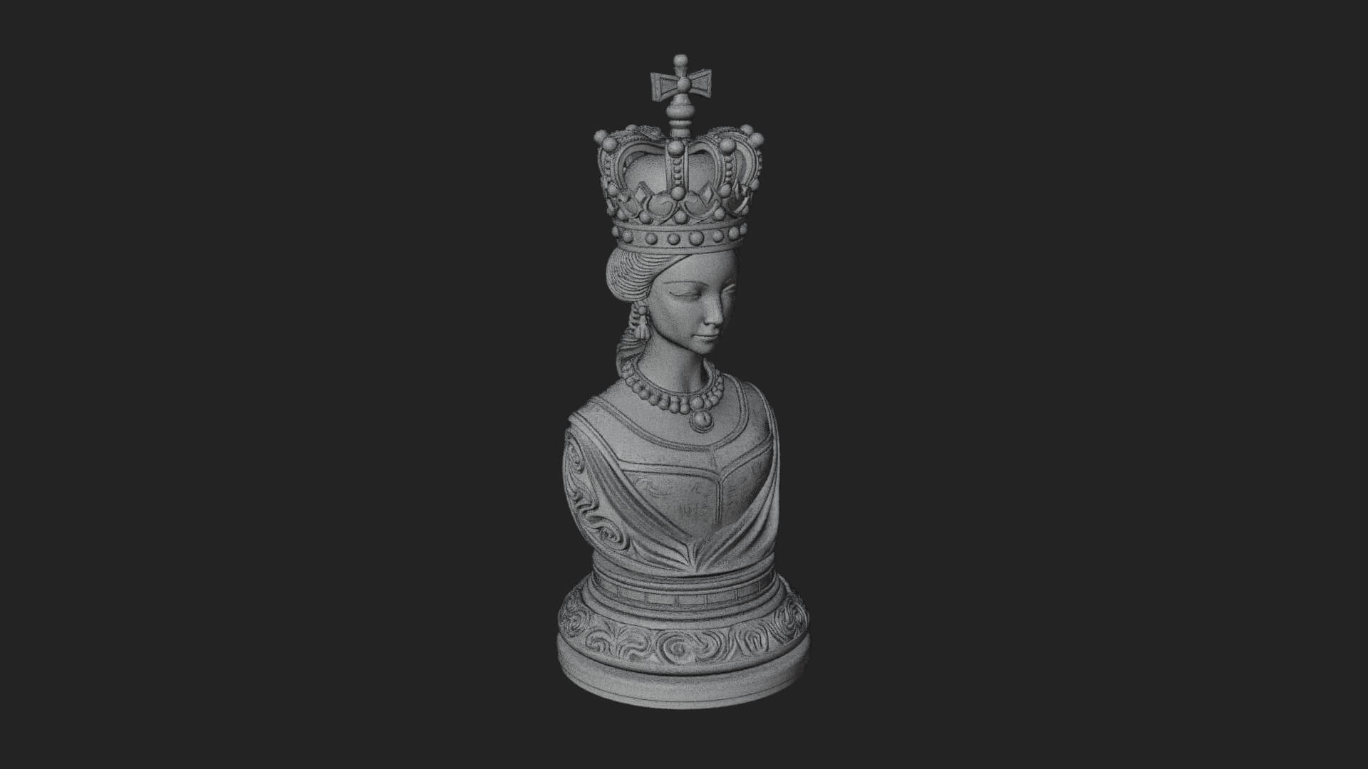 Ornate Chess Piece Statue Design 154 3D Print Model 3D Model
