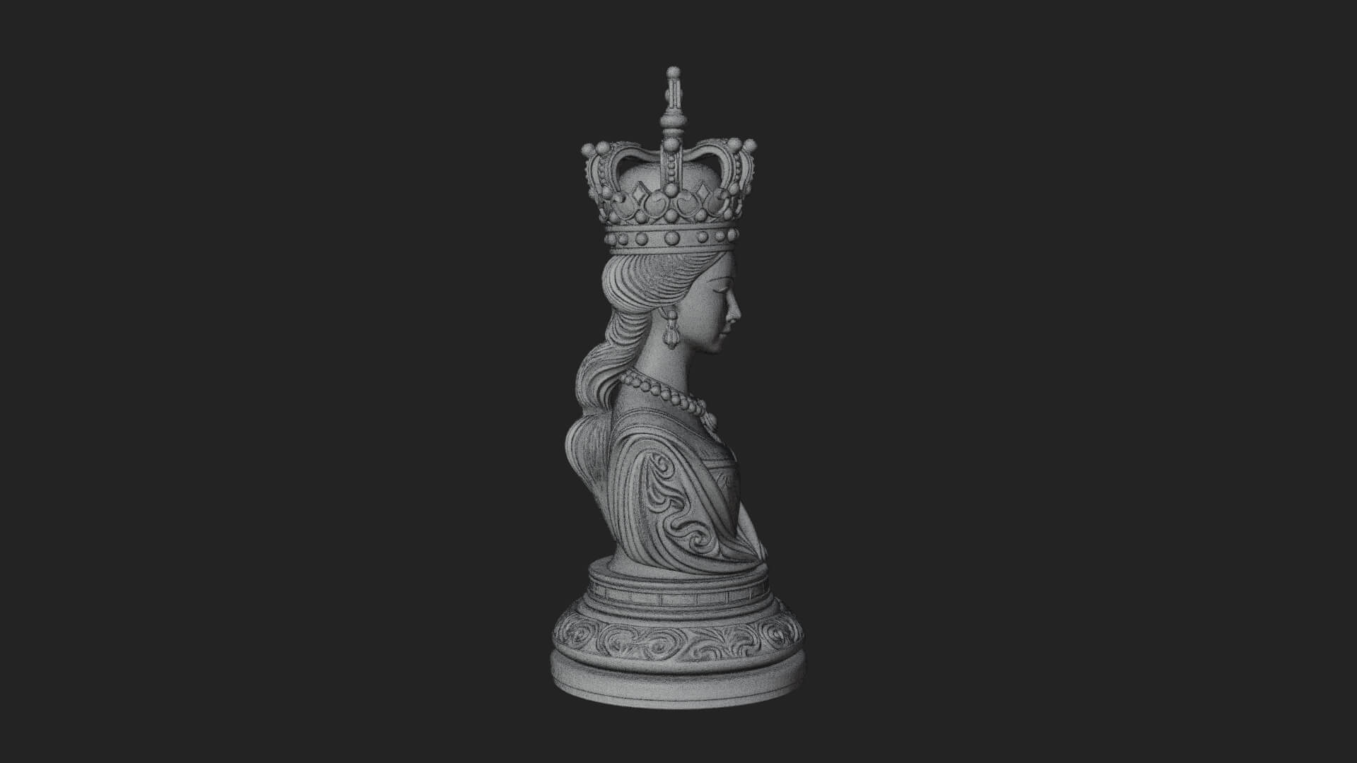 Ornate Chess Piece Statue Design 154 3D Print Model 3D Model