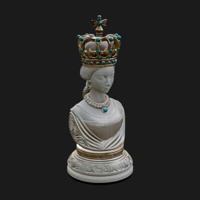 Ornate Chess Piece Statue Design 154 3D Print Model