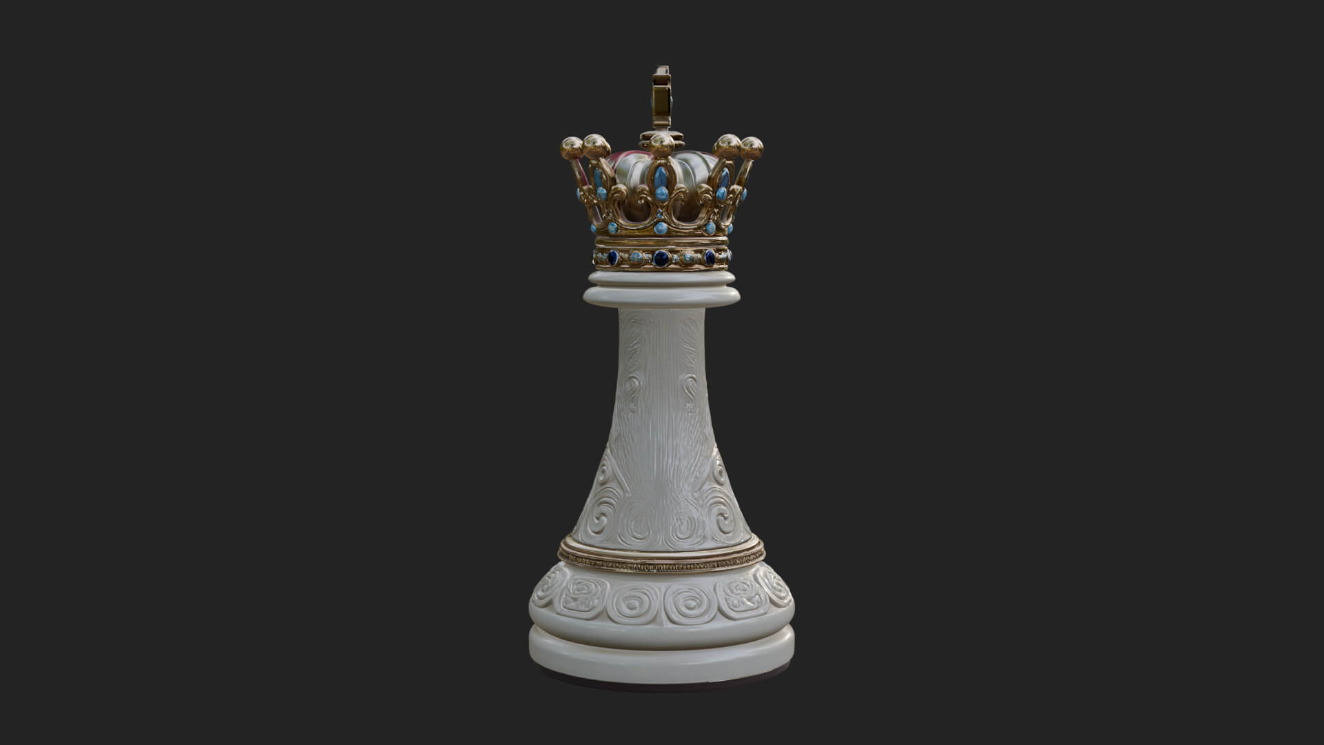 Ornate Chess Piece Statue Design 155 3D Print Model 3D Model