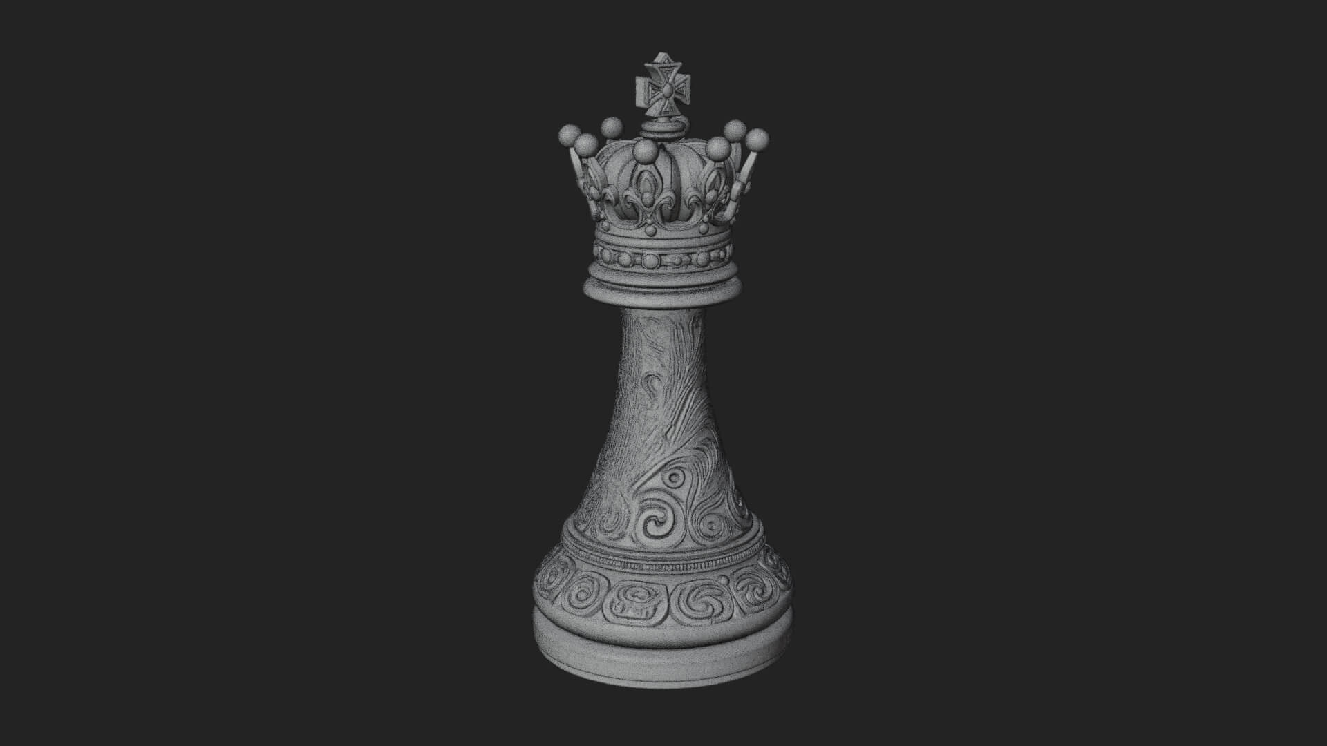 Ornate Chess Piece Statue Design 155 3D Print Model 3D Model
